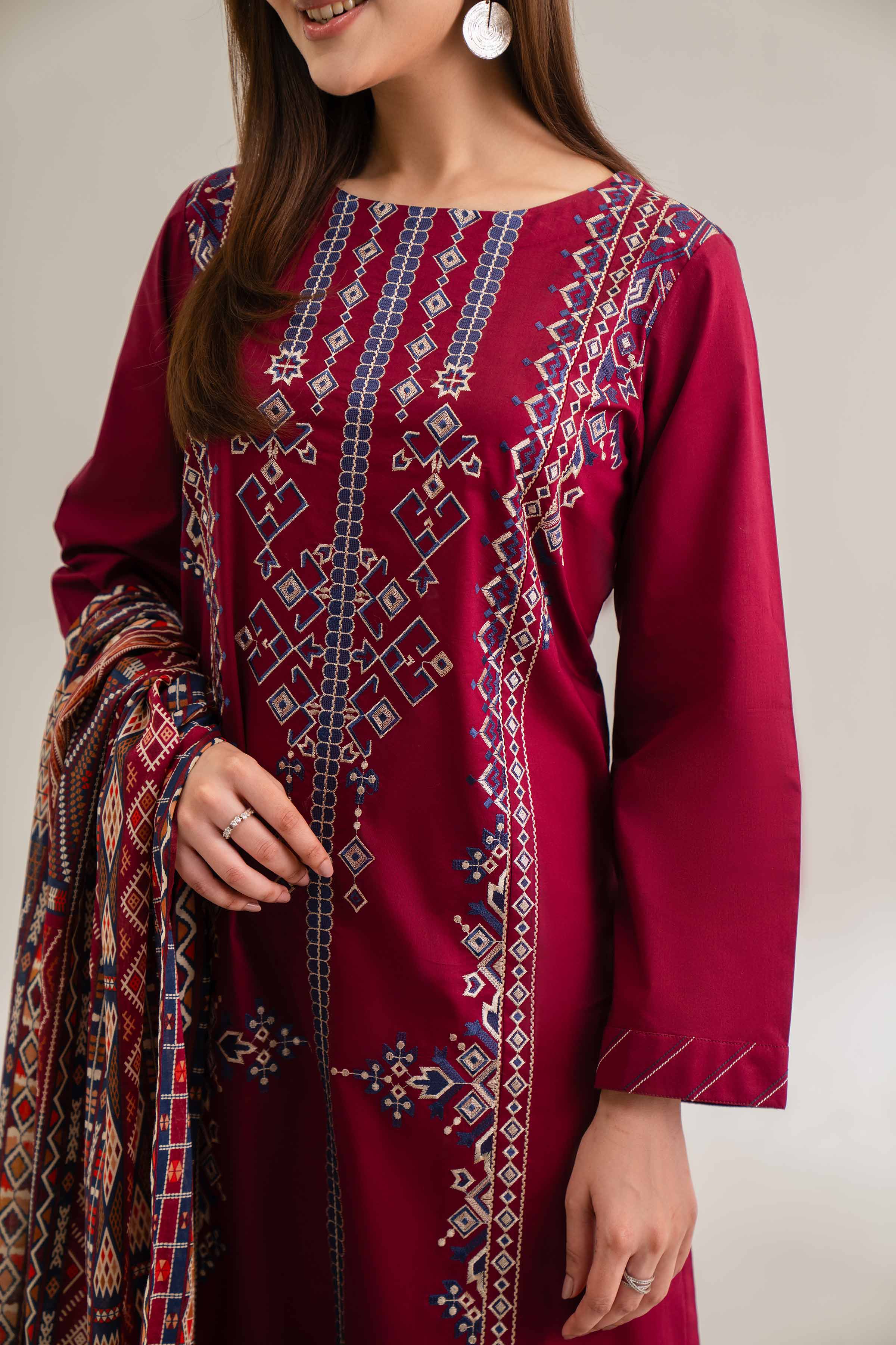 3 Piece - Printed Embroidered Suit - 42501650 for Women - Unstitched Collection | Nishat | Shop Online