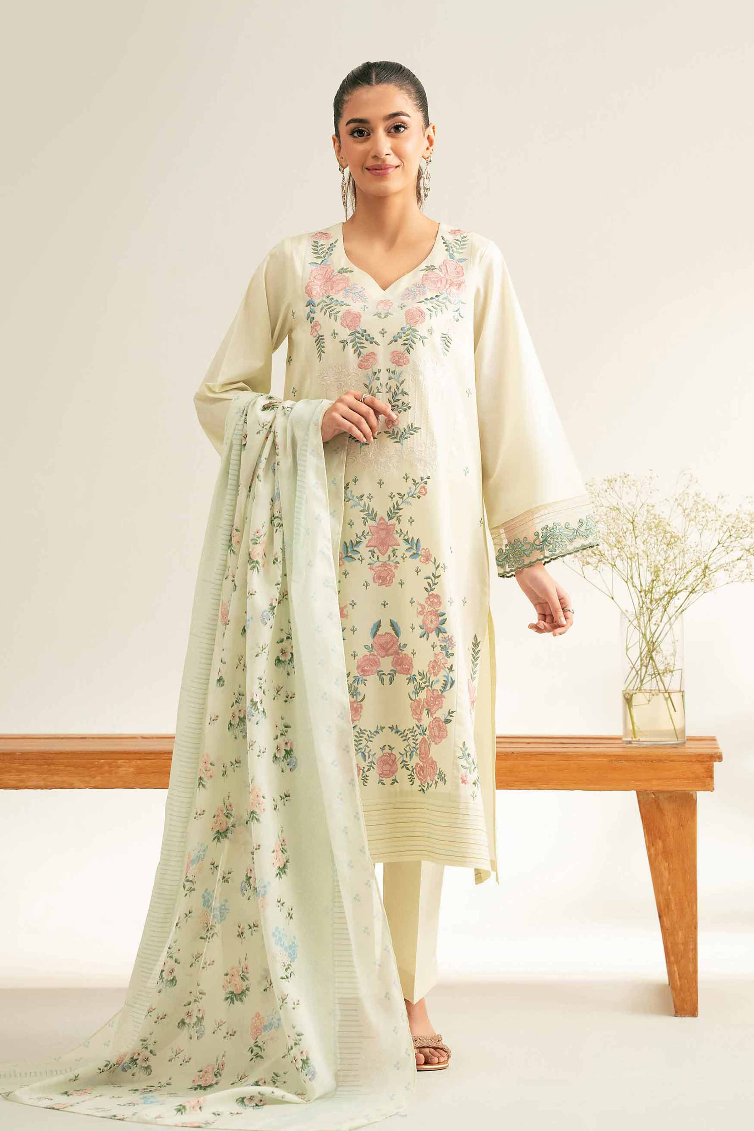 3 Piece - Printed Embroidered Suit - 42501658 for Women - Unstitched Collection | Nishat | Shop Online