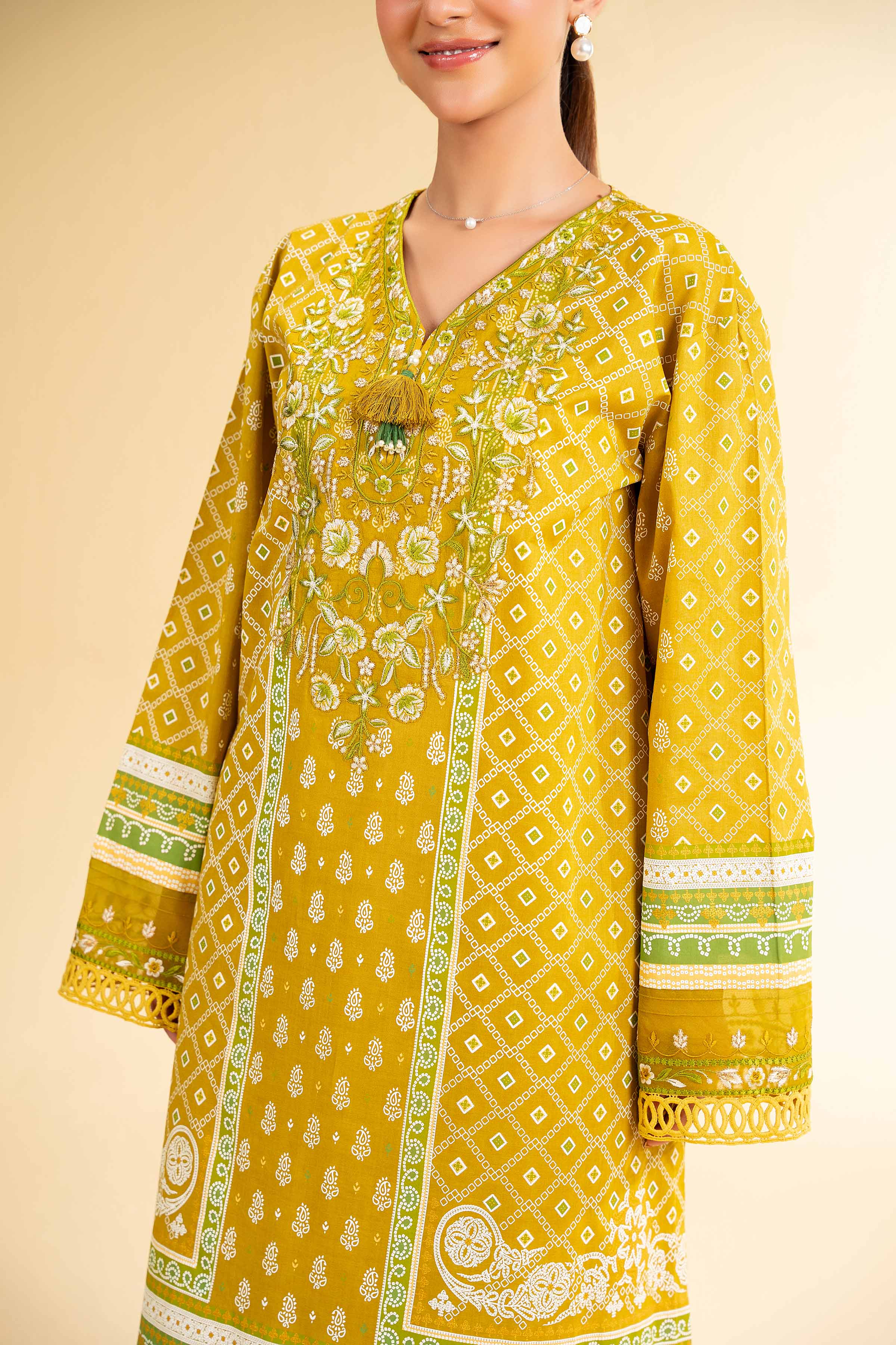 3 Piece - Flatbed Paste Embroidered Suit - 42501659 for Women - Unstitched Collection | Nishat | Shop Online