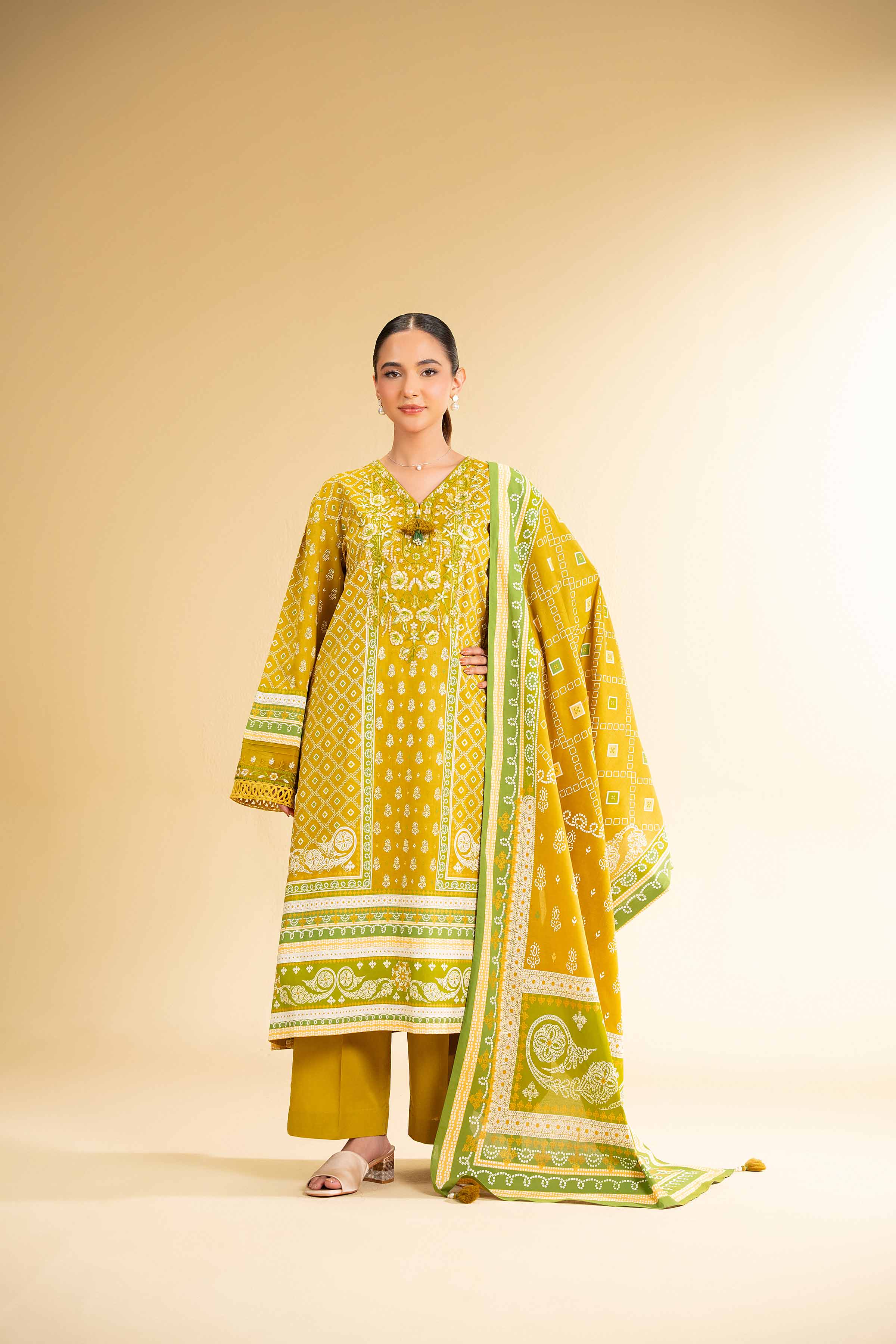 3 Piece - Flatbed Paste Embroidered Suit - 42501659 for Women - Unstitched Collection | Nishat | Shop Online