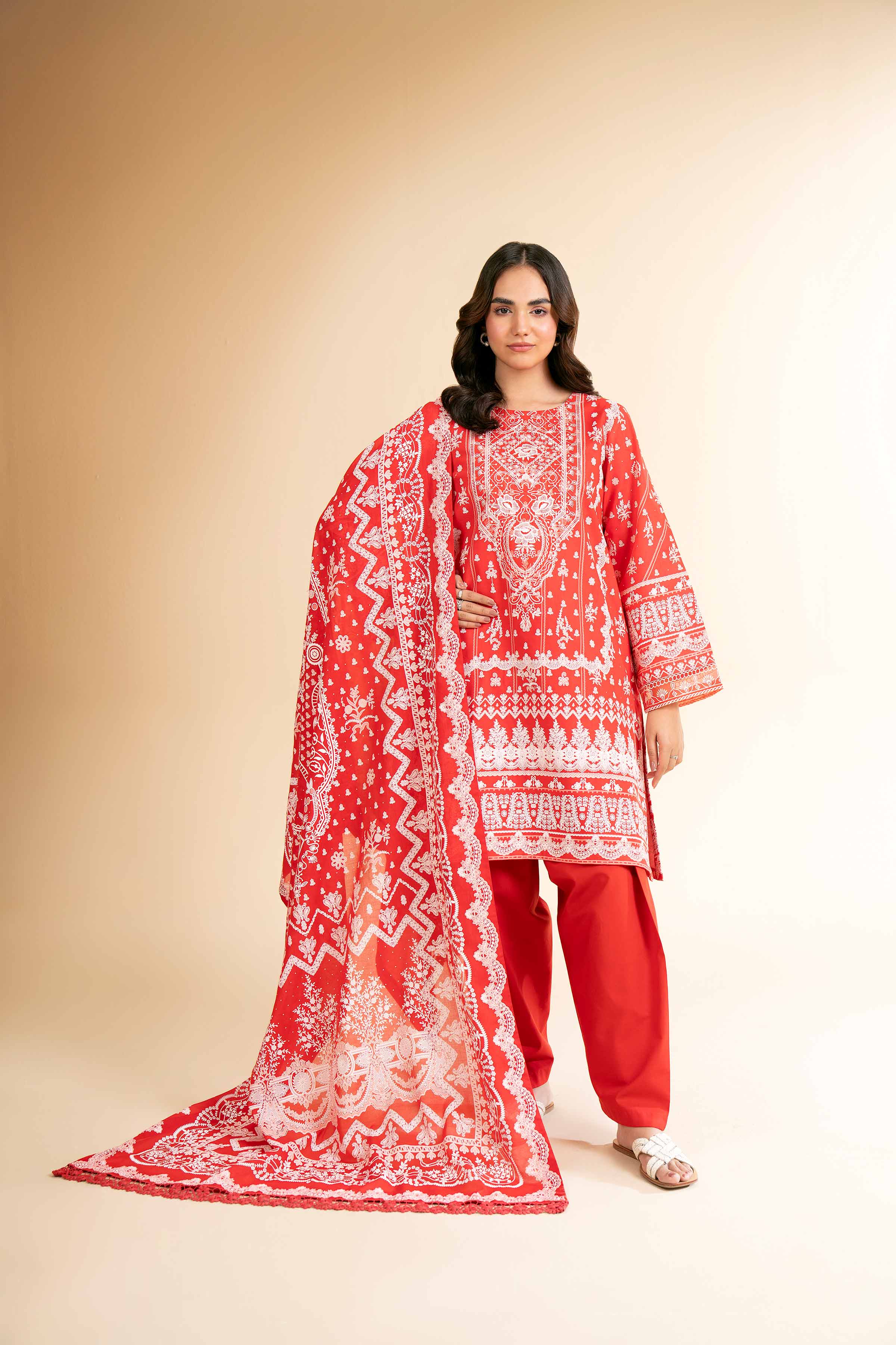 3 Piece - Flatbed Paste Embroidered Suit - 42501662 for Women - Unstitched Collection | Nishat | Shop Online