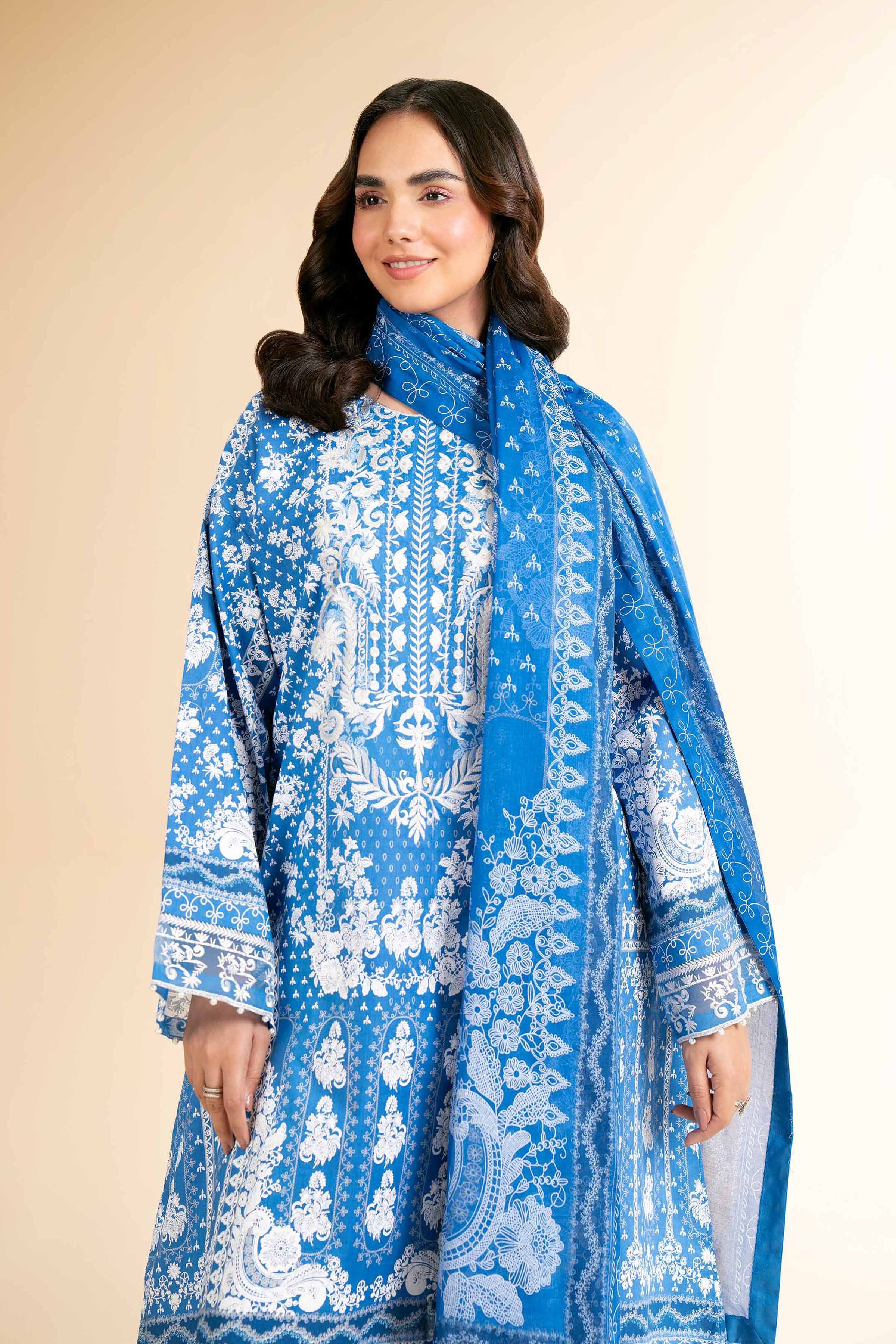 3 Piece - Flatbed Paste Embroidered Suit - 42501664 for Women - Unstitched Collection | Nishat | Shop Online