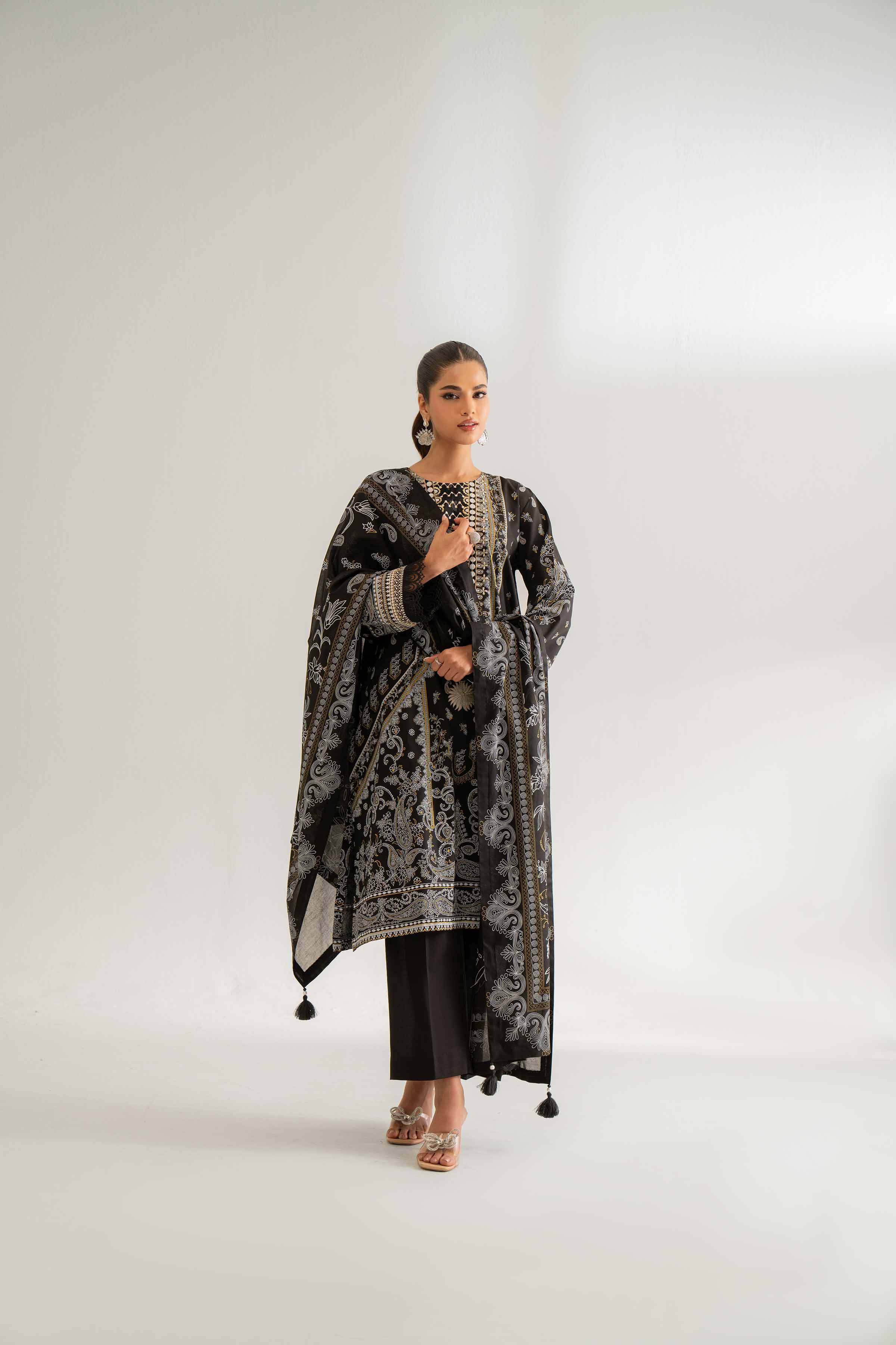 3 Piece - Flatbed Paste Embroidered Suit - 42501666 for Women - Unstitched Collection | Nishat | Shop Online