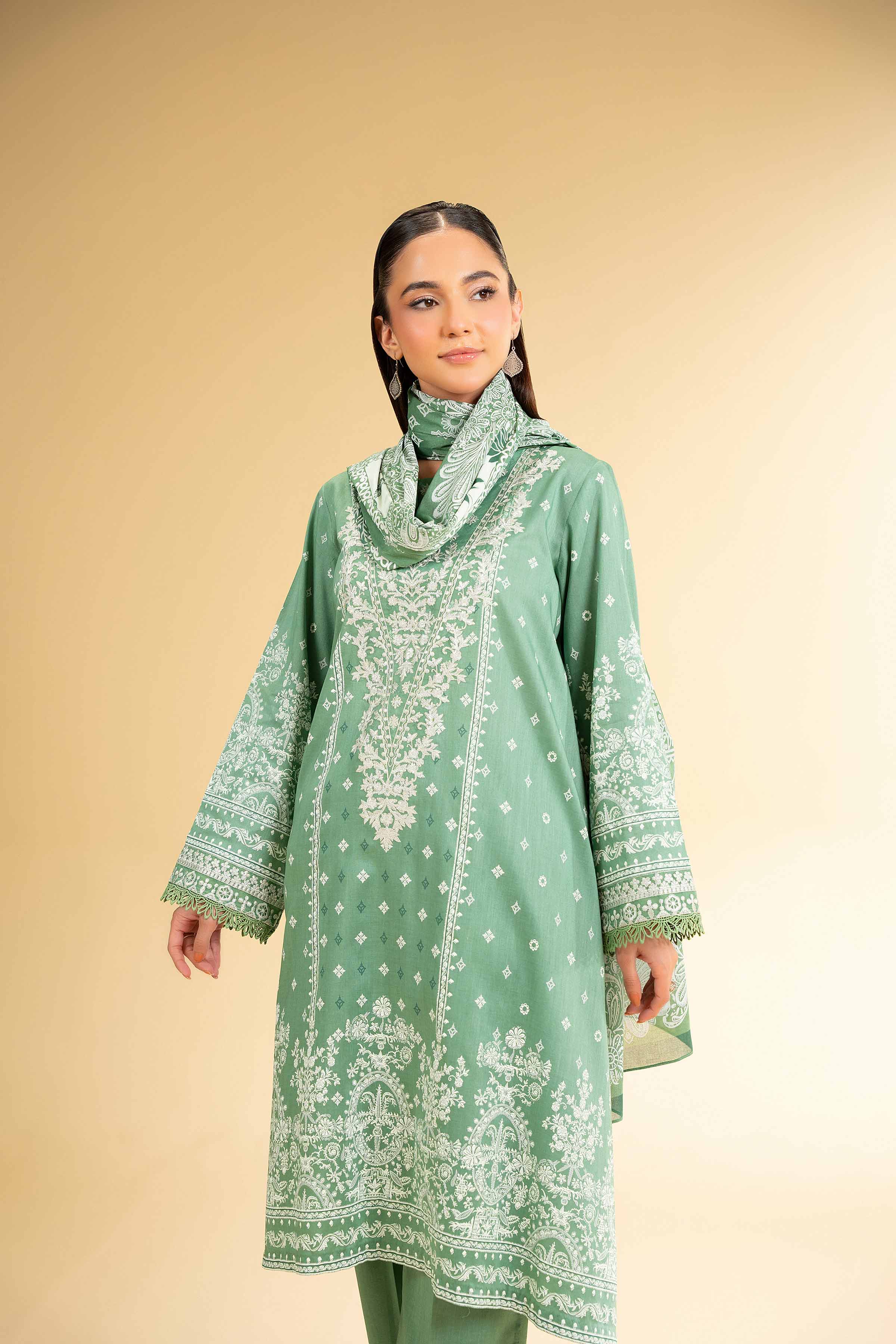 3 Piece - Flatbed Paste Embroidered Suit - 42501667 for Women - Unstitched Collection | Nishat | Shop Online