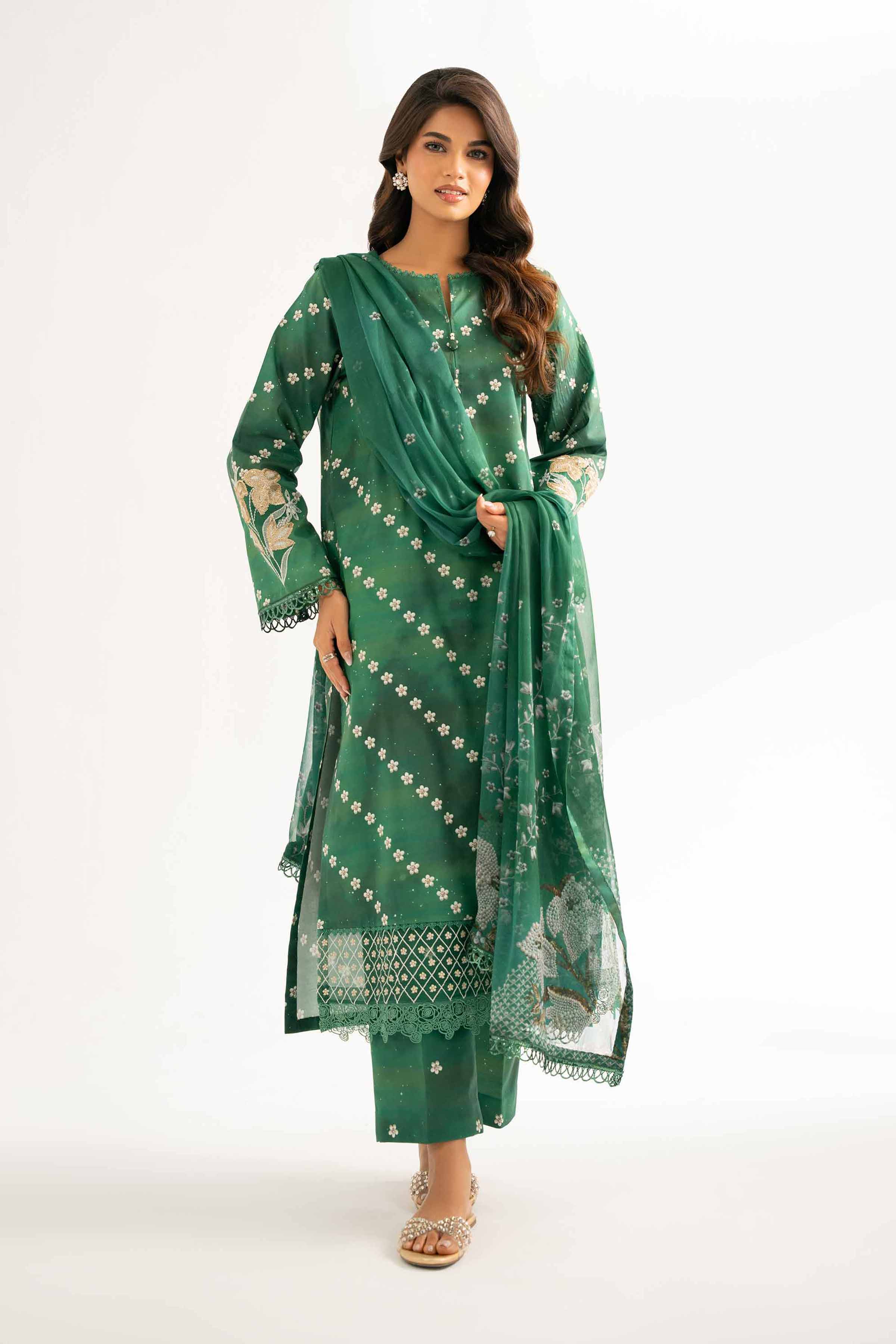 3 Piece - Digital Printed Embroidered Suit - 42501707 for Women - Unstitched Collection | Nishat | Shop Online