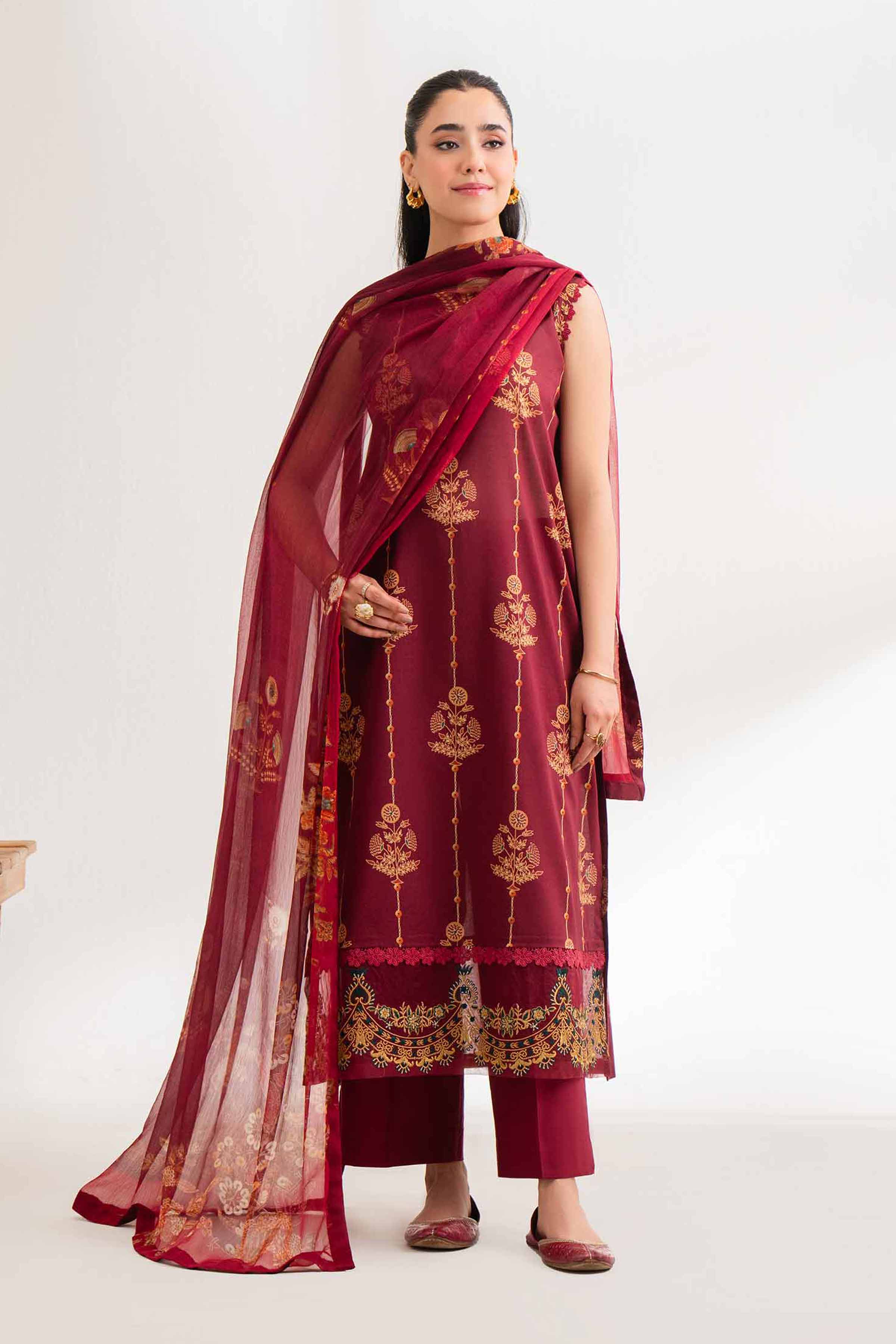 2 Piece - Digital Printed Embroidered Suit - 42501722 for Women - Unstitched Collection | Nishat | Shop Online