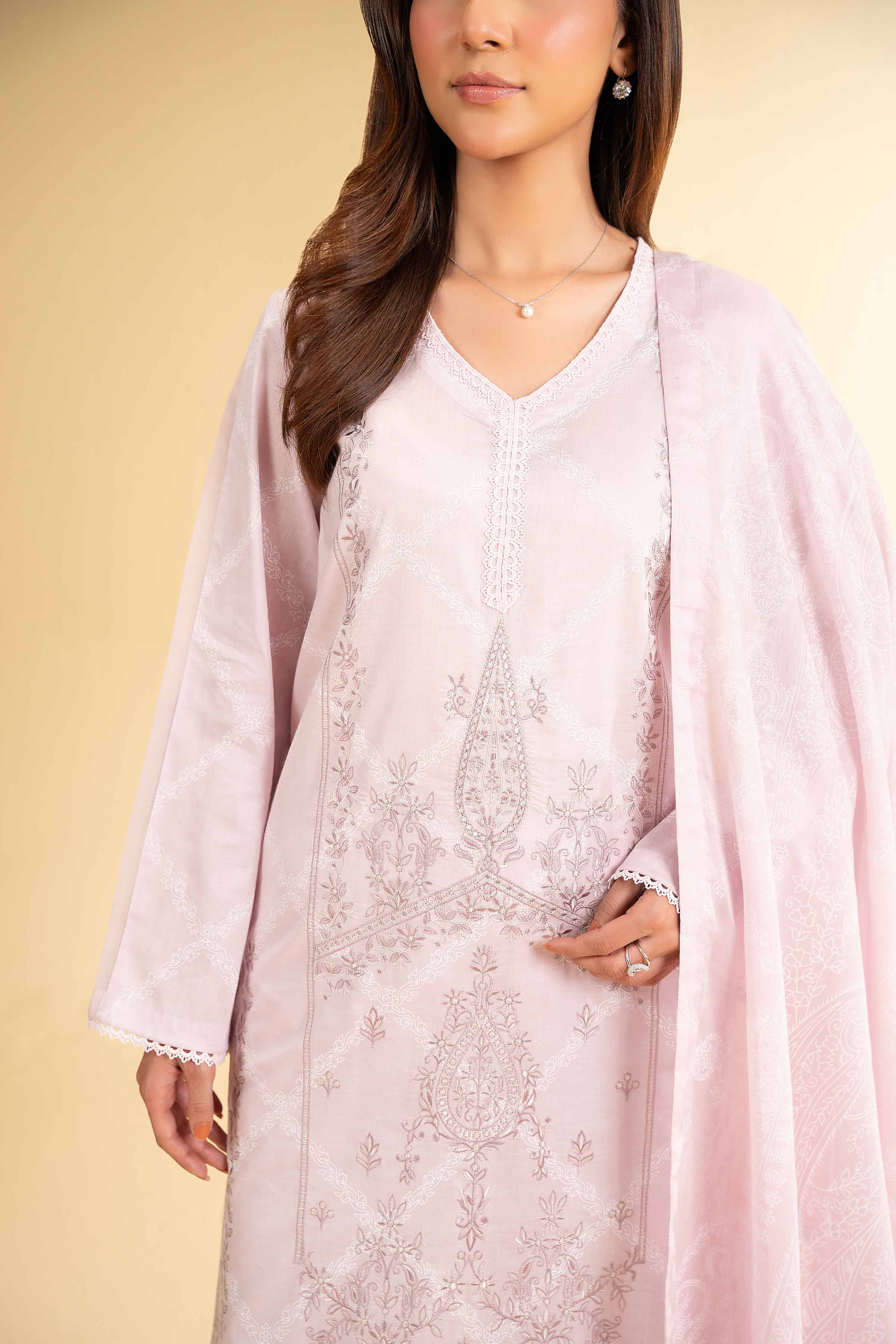 3 Piece - Paste Printed Embroidered Suit - 42501812 for Women - Unstitched Collection | Nishat | Shop Online