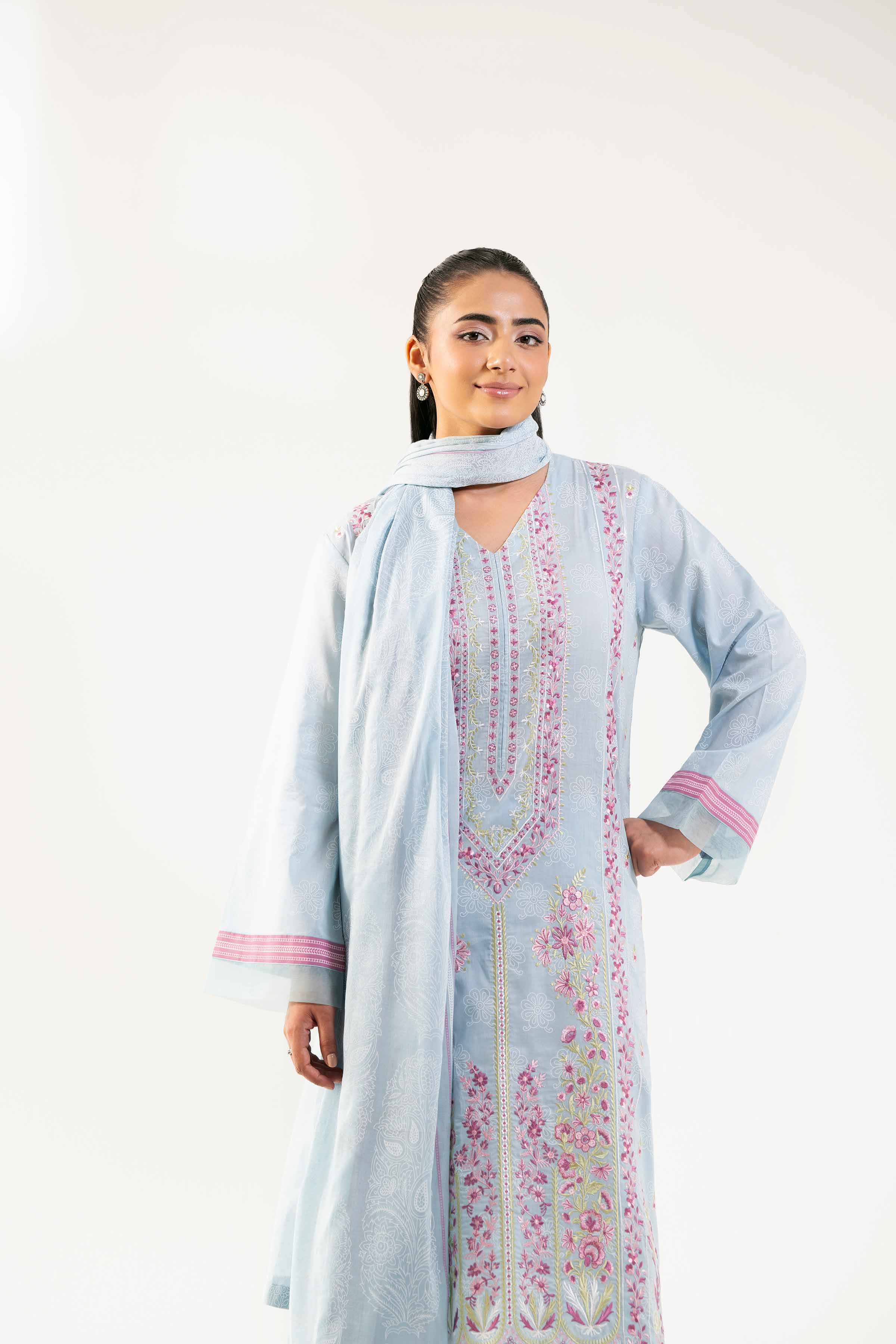 3 Piece - Paste Printed Embroidered Suit - 42501814 for Women - Unstitched Collection | Nishat | Shop Online