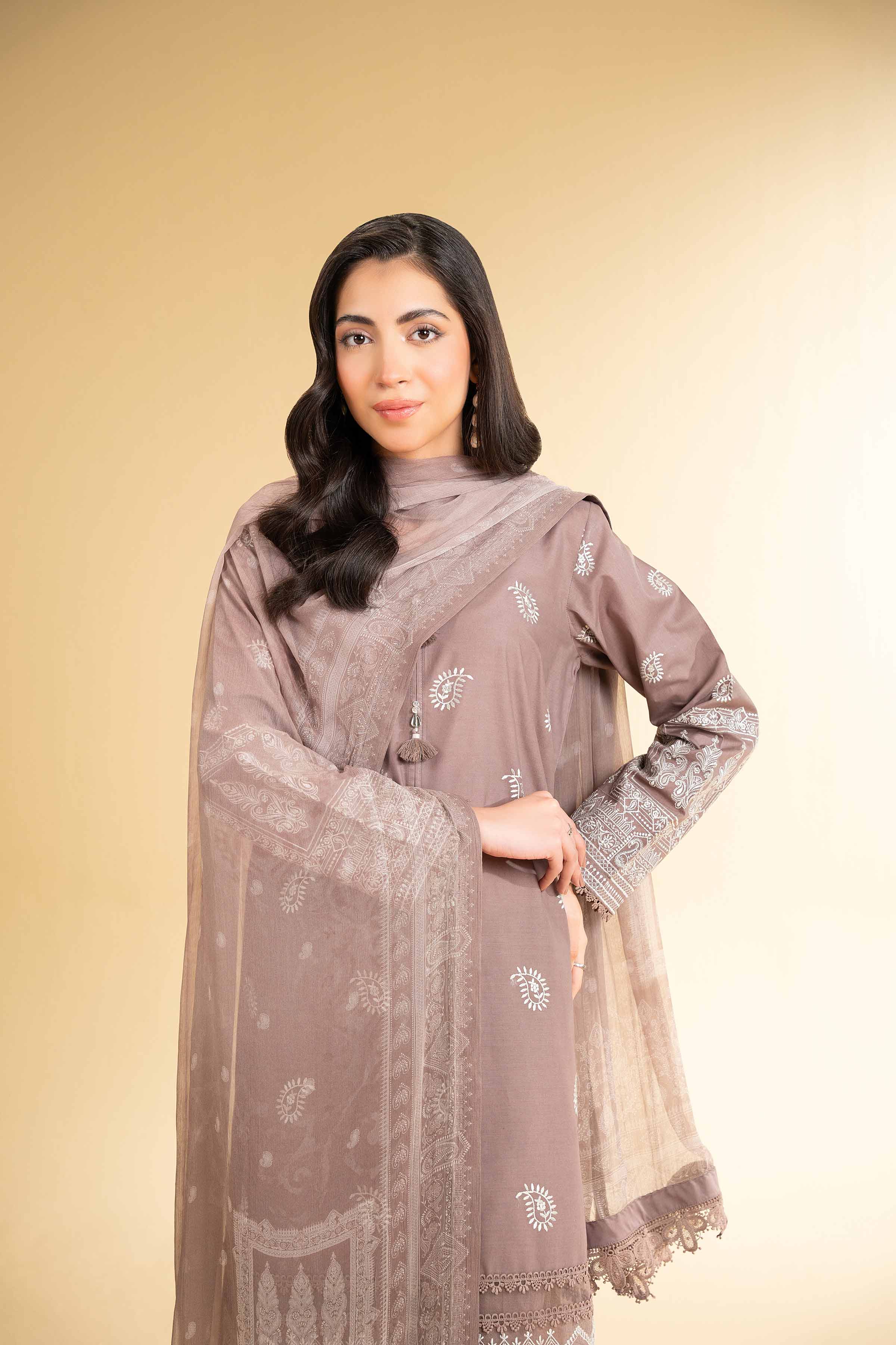3 Piece - Jacquard Embroidered Suit - 42501825 for Women - Unstitched Collection | Nishat | Shop Online