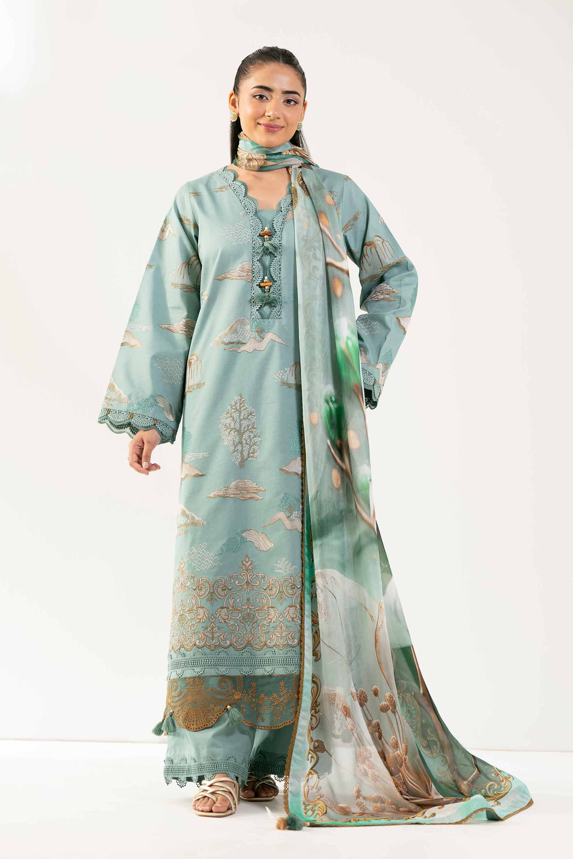 3 Piece - Digital Printed Embroidered Suit - 42501834 for Women - Unstitched Collection | Nishat | Shop Online