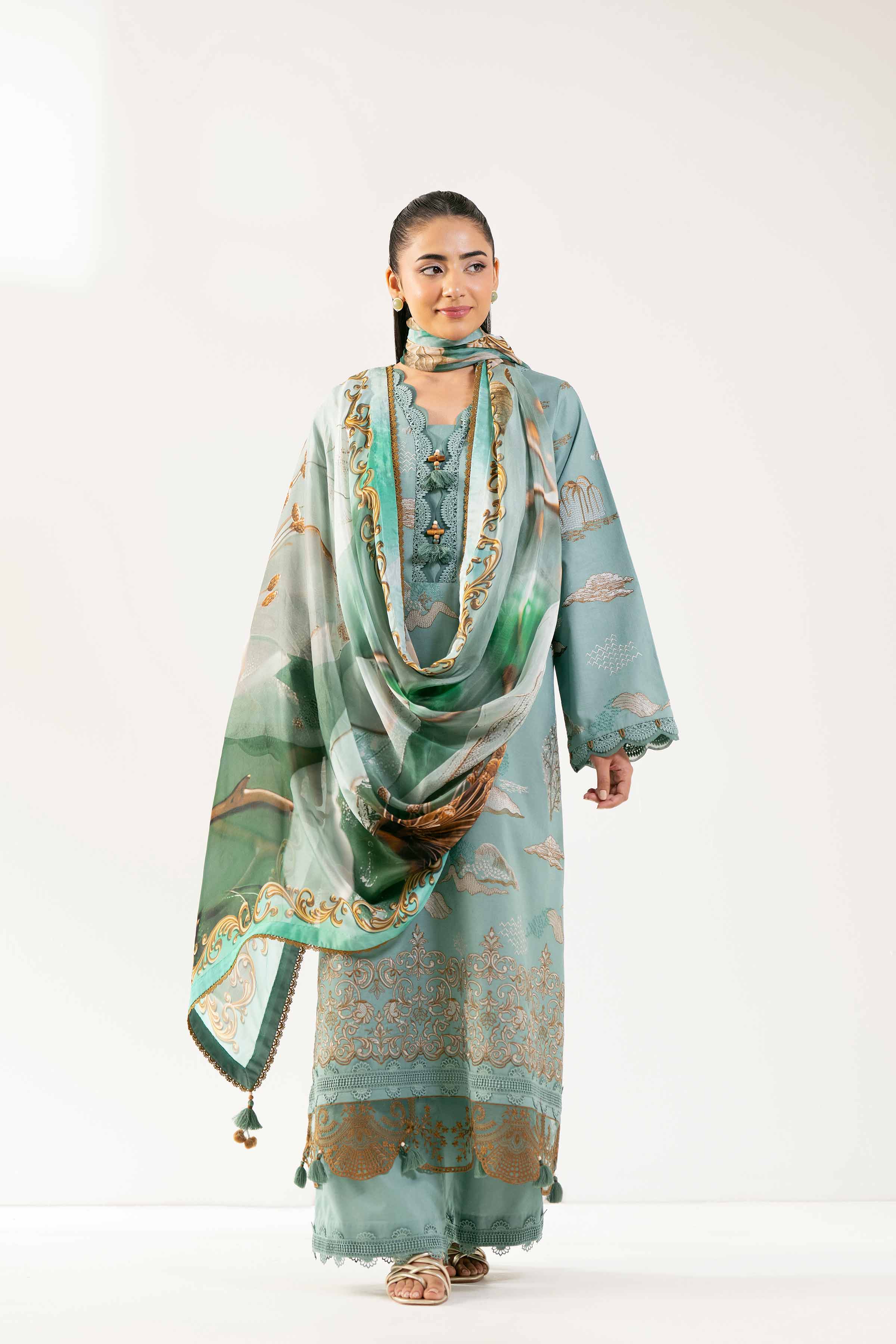 3 Piece - Digital Printed Embroidered Suit - 42501834 for Women - Unstitched Collection | Nishat | Shop Online