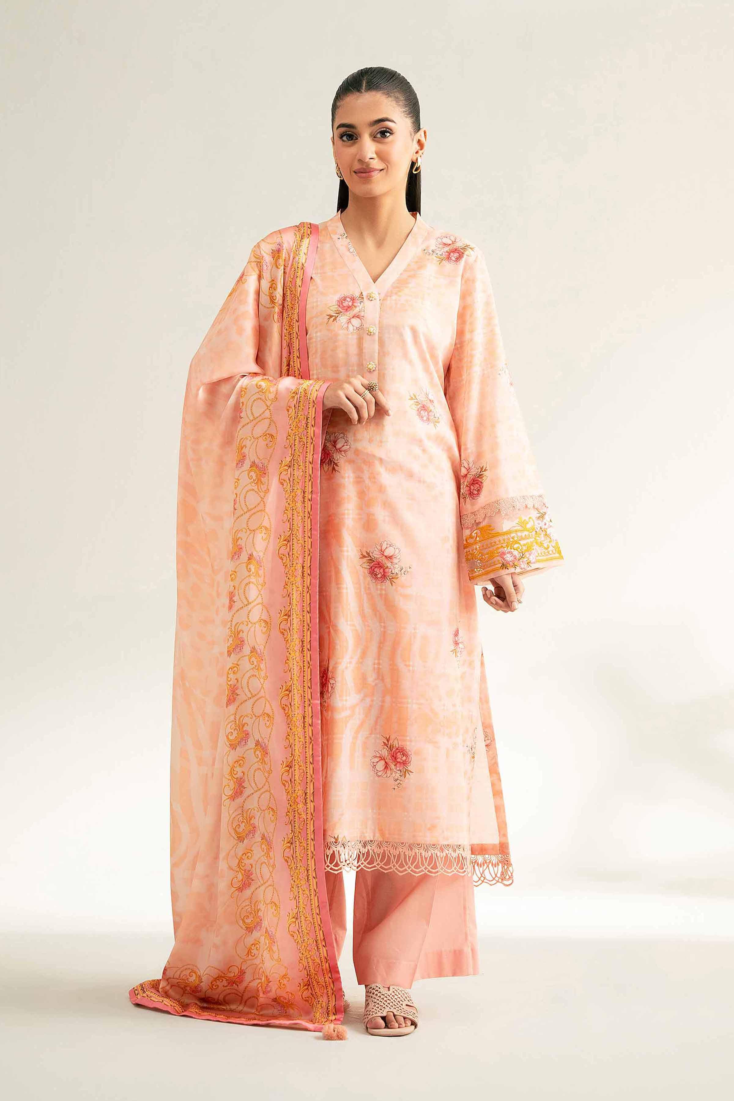 3 Piece - Digital Printed Embroidered Suit - 42501842 for Women - Unstitched Collection | Nishat | Shop Online