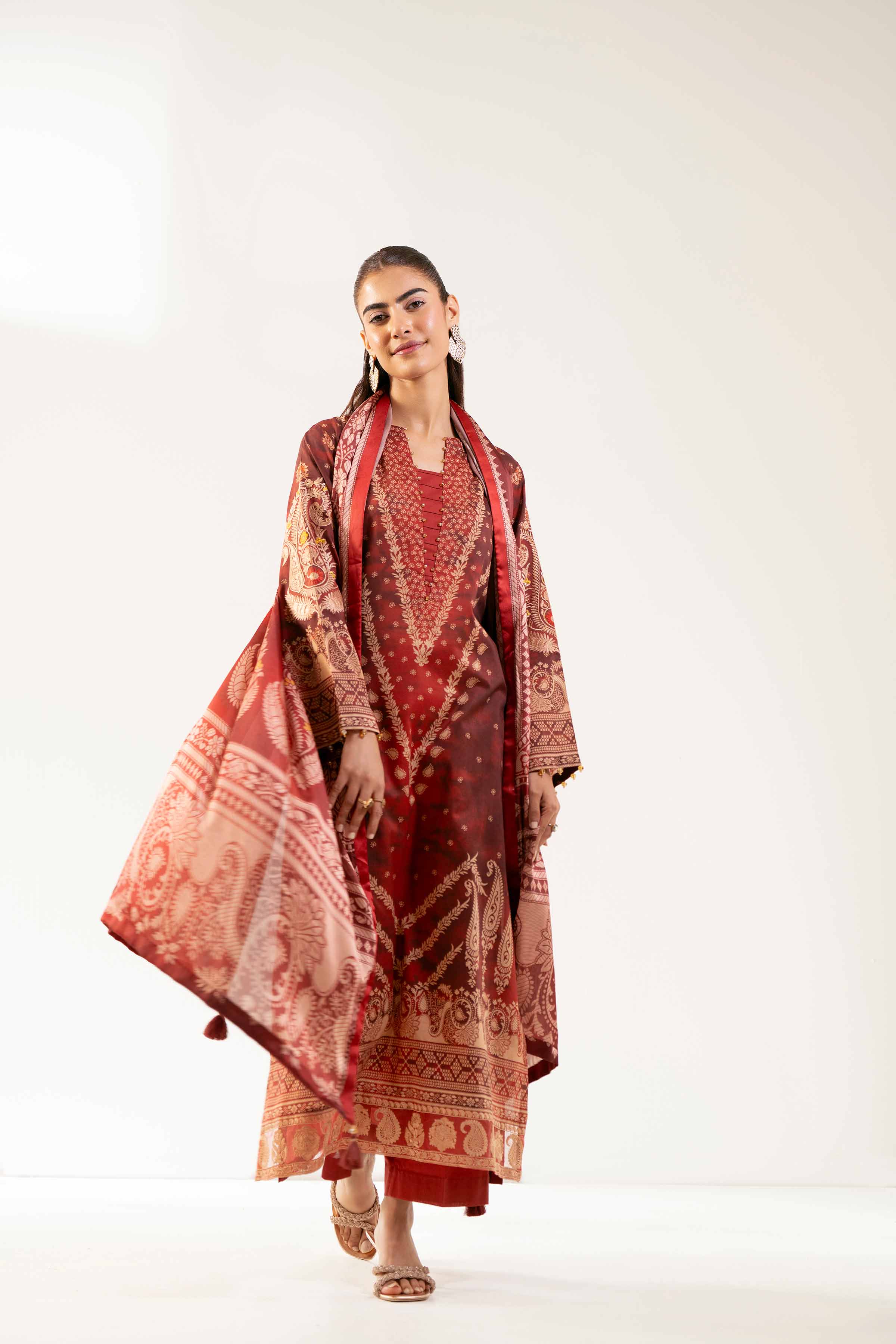 3 Piece - Digital Printed Embroidered Suit - 42501844 for Women - Unstitched Collection | Nishat | Shop Online