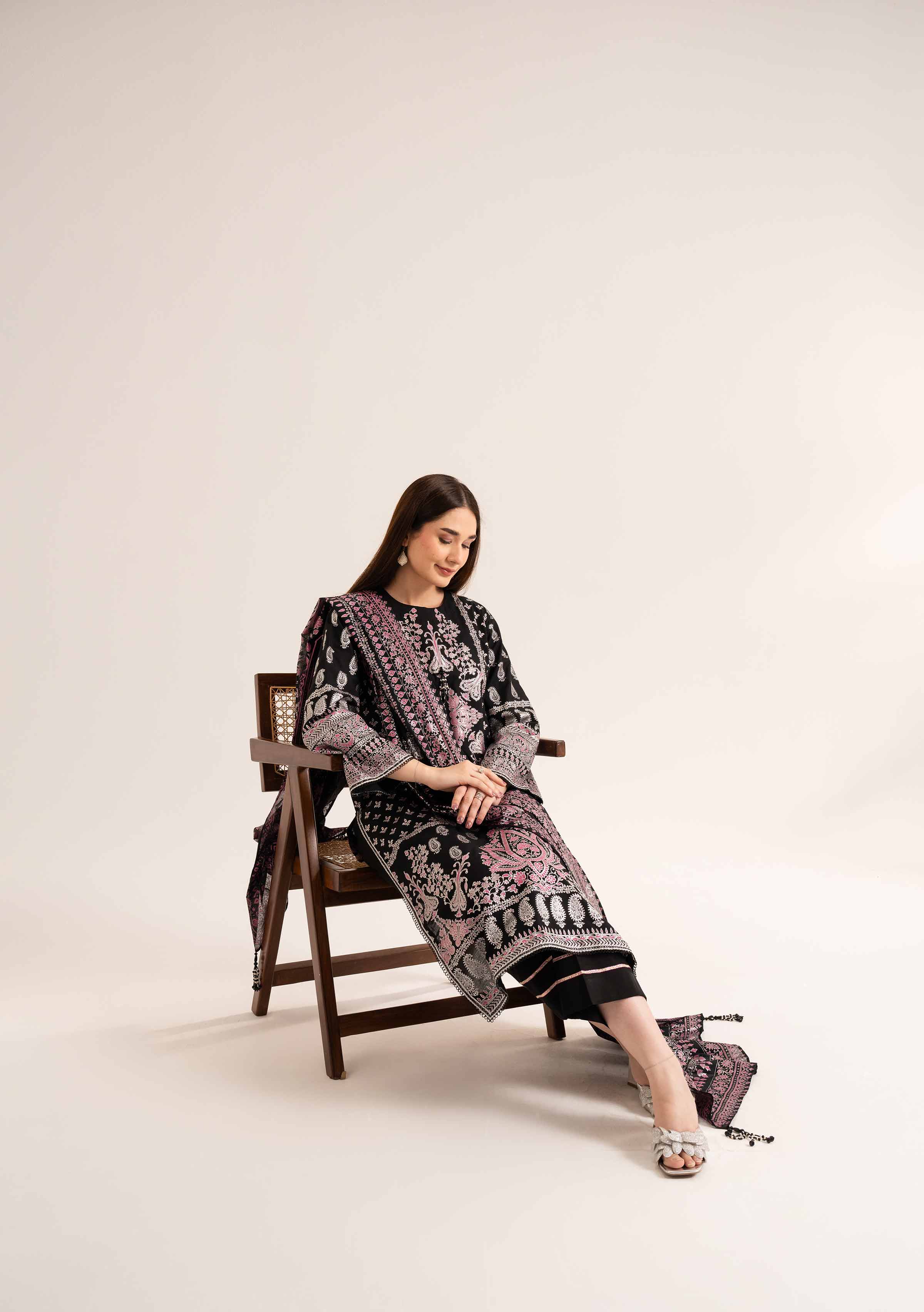 3 Piece - Foil Printed Suit - 42501900 for Women - Unstitched Collection | Nishat | Shop Online