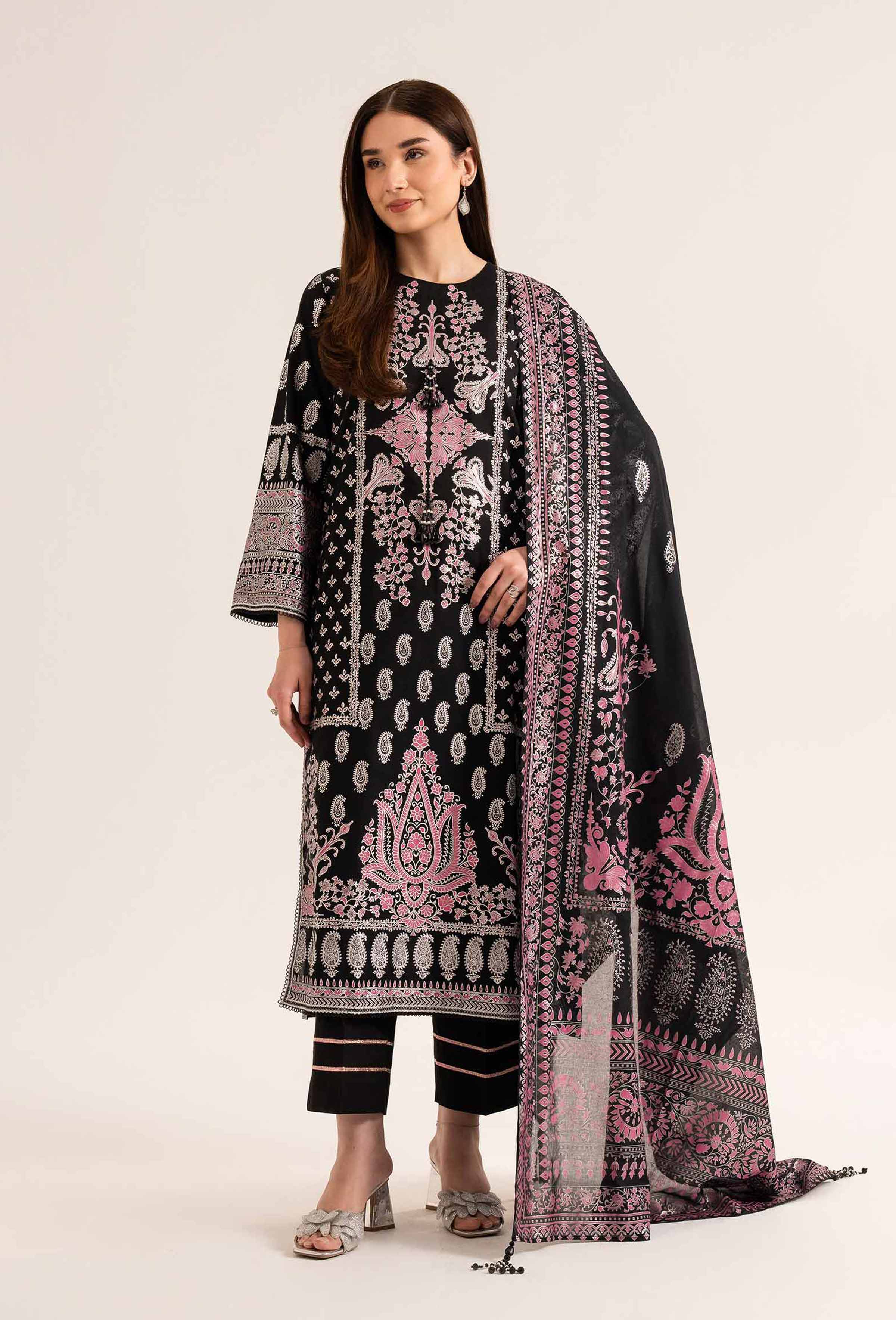 3 Piece - Foil Printed Suit - 42501900 for Women - Unstitched Collection | Nishat | Shop Online