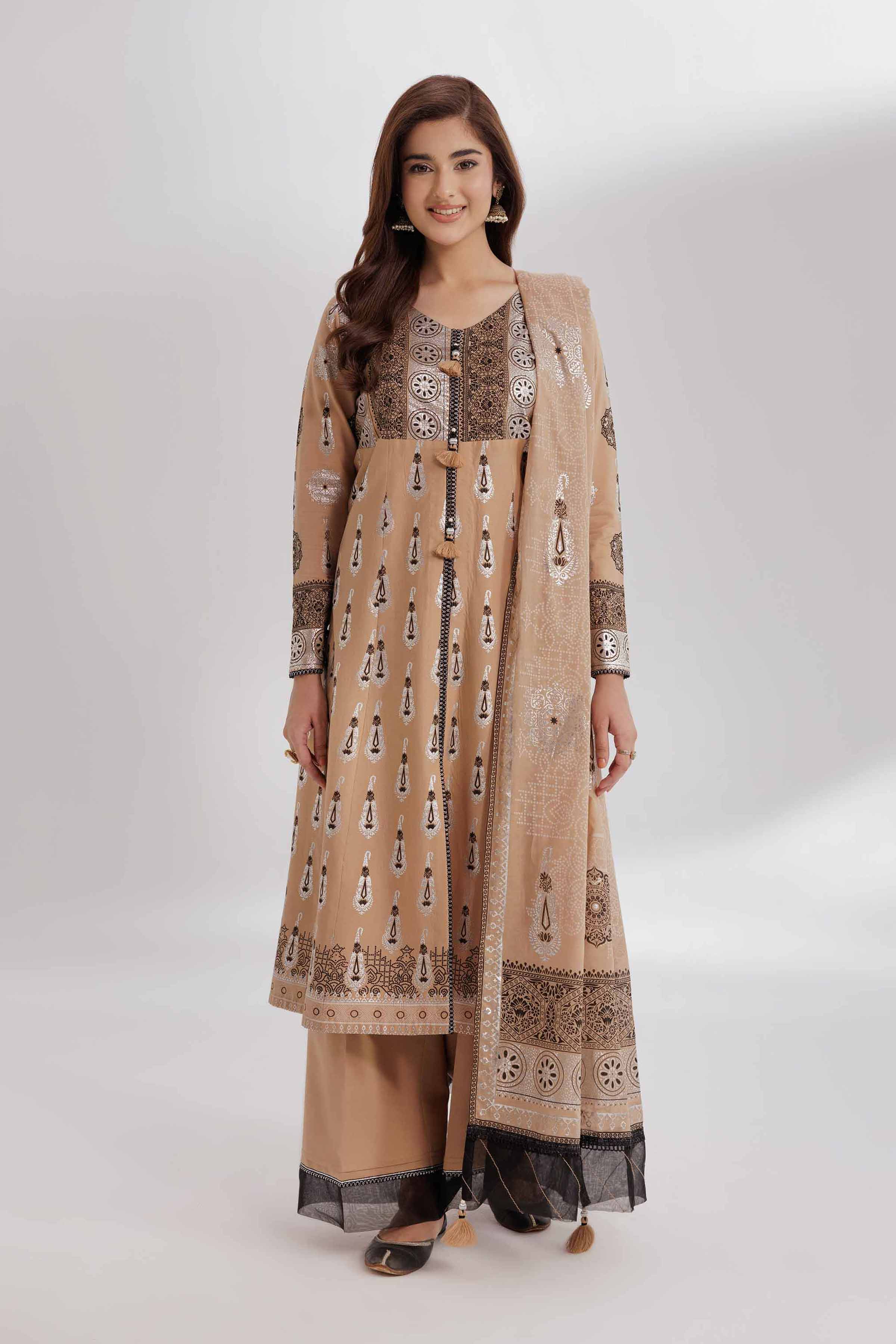 3 Piece - Foil Printed Suit - 42501903 for Women - Unstitched Collection | Nishat | Shop Online