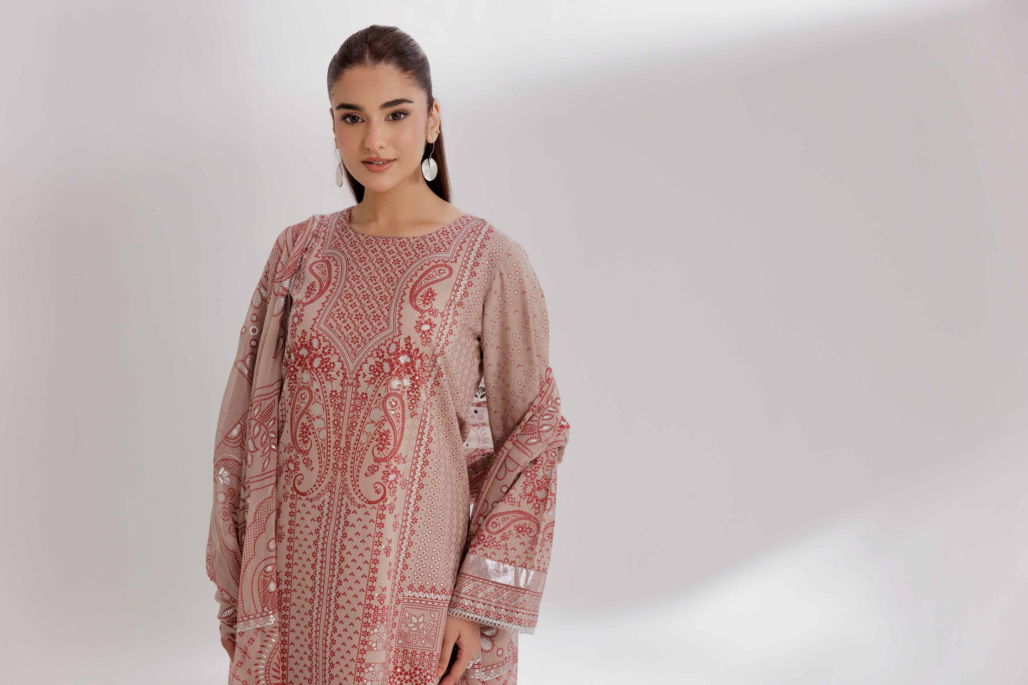 3 Piece - Foil Printed Suit - 42501906 for Women - Unstitched Collection | Nishat | Shop Online