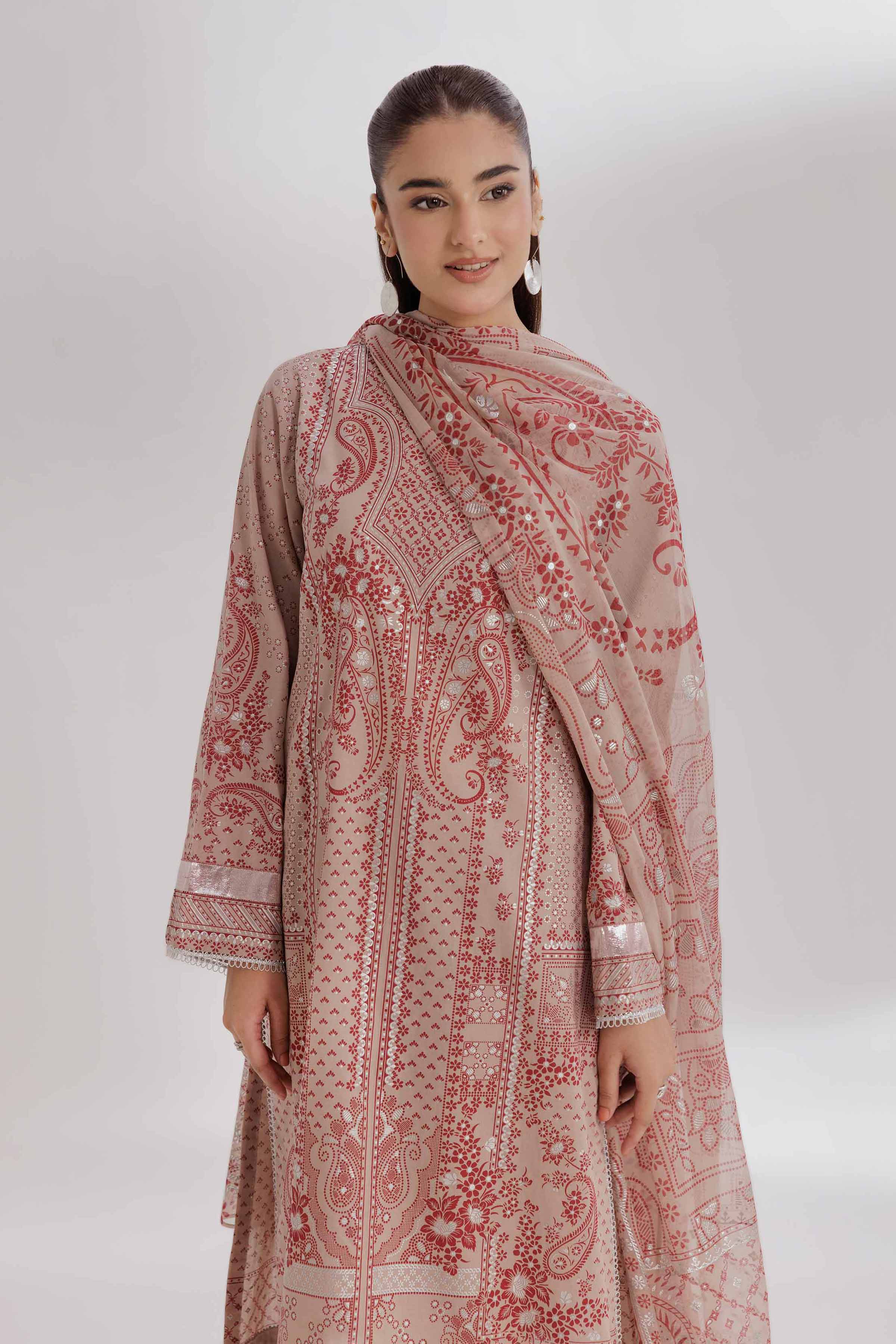 3 Piece - Foil Printed Suit - 42501906 for Women - Unstitched Collection | Nishat | Shop Online