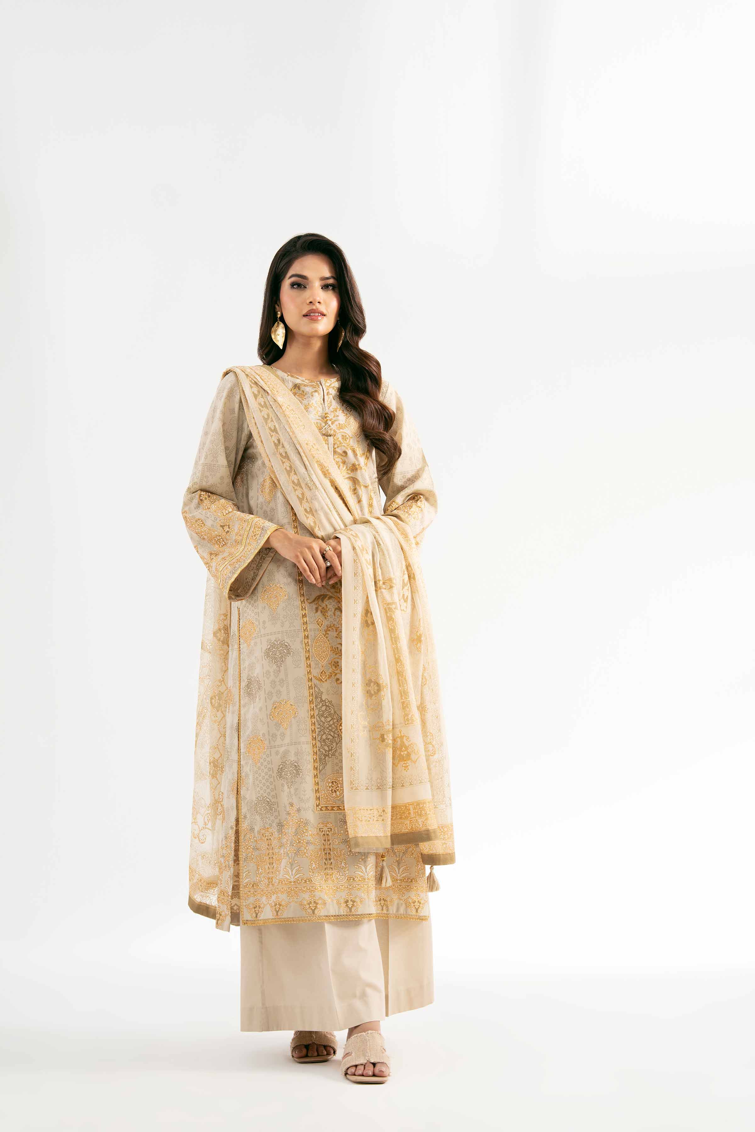 3 Piece - Foil Printed Suit - 42501907 for Women - Unstitched Collection | Nishat | Shop Online