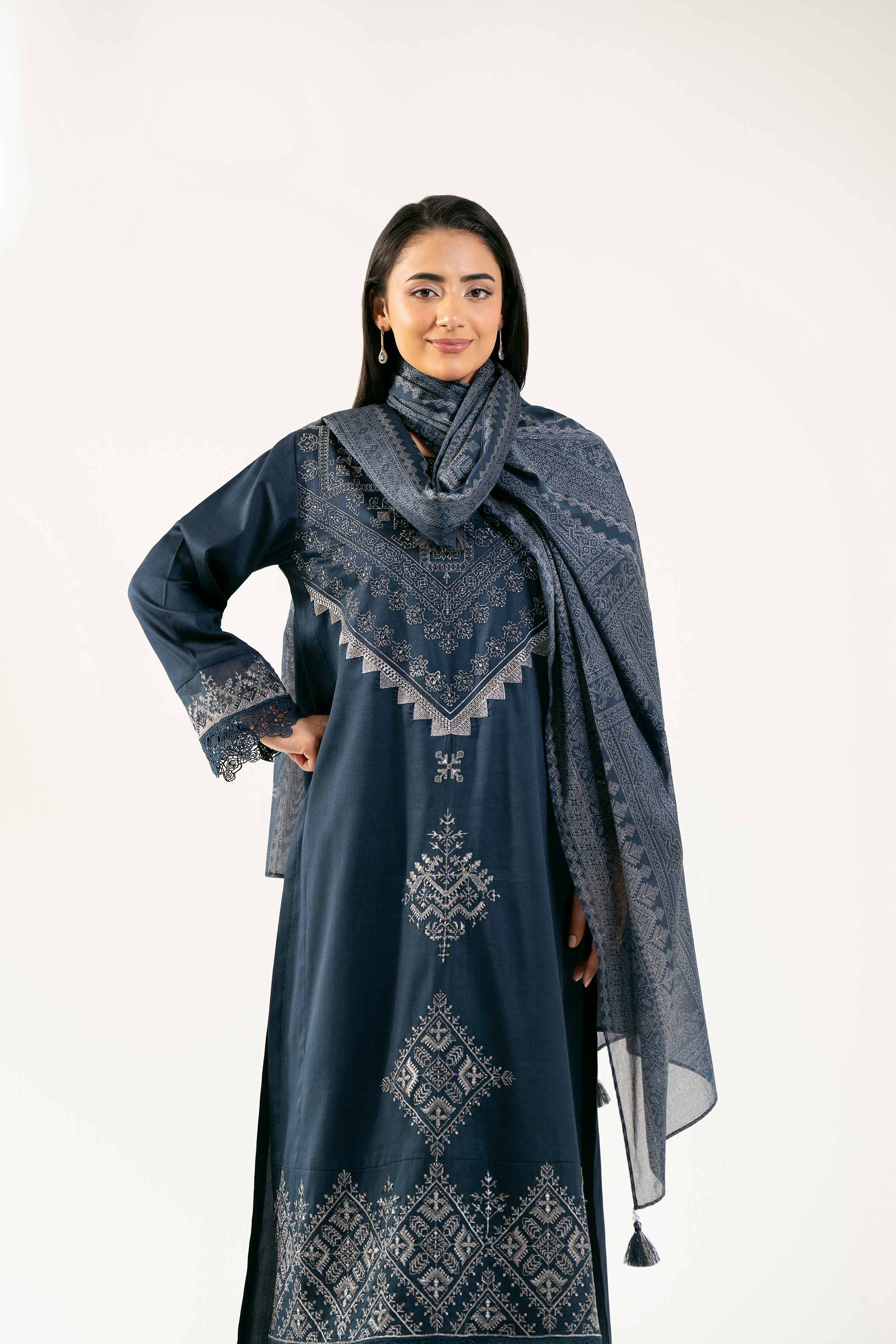 3 Piece - Printed Embroidered Suit - 42501916 for Women - Unstitched Collection | Nishat | Shop Online