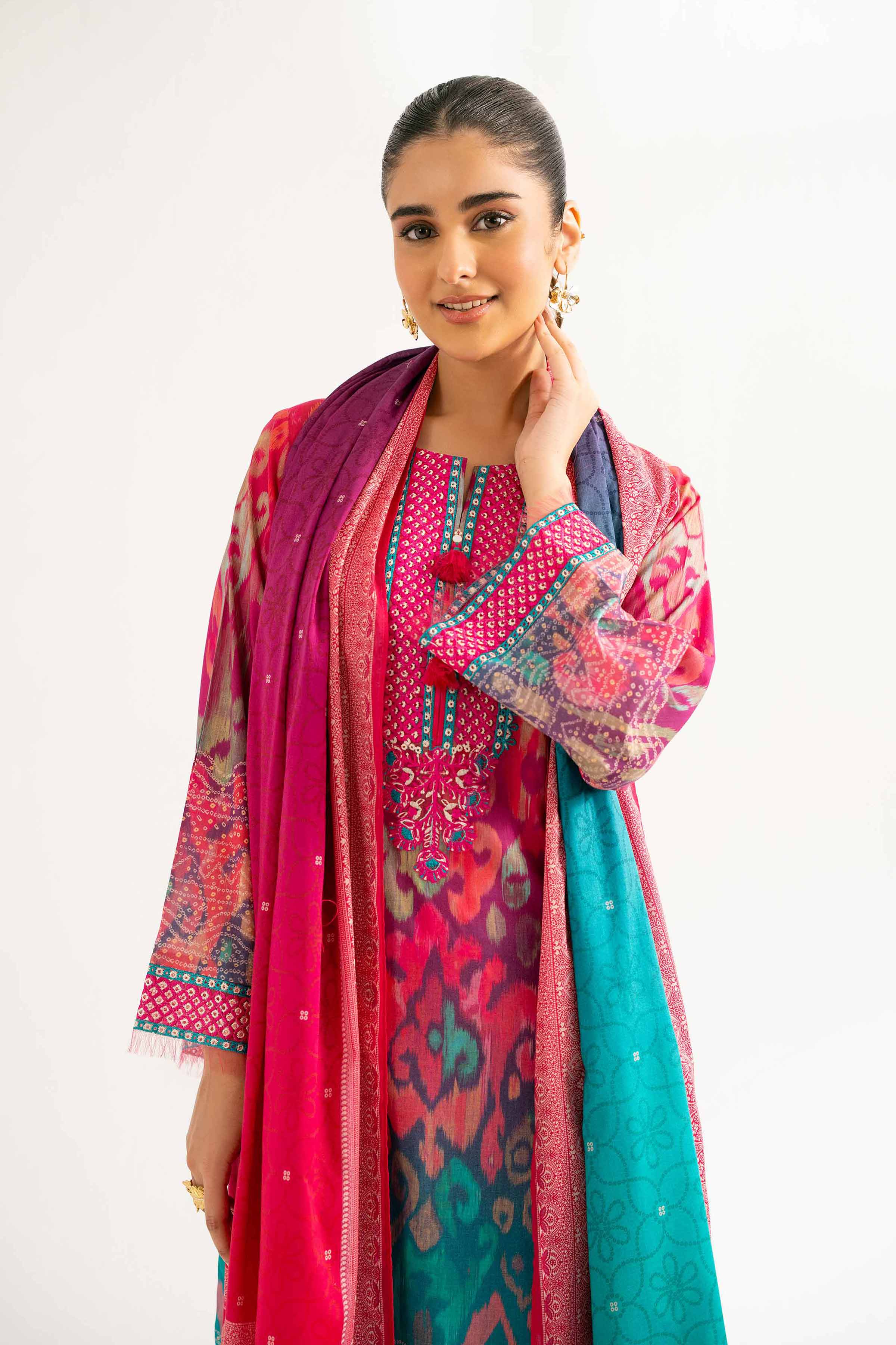 3 Piece - Digital Printed Embroidered Suit - 42501927 for Women - Unstitched Collection | Nishat | Shop Online