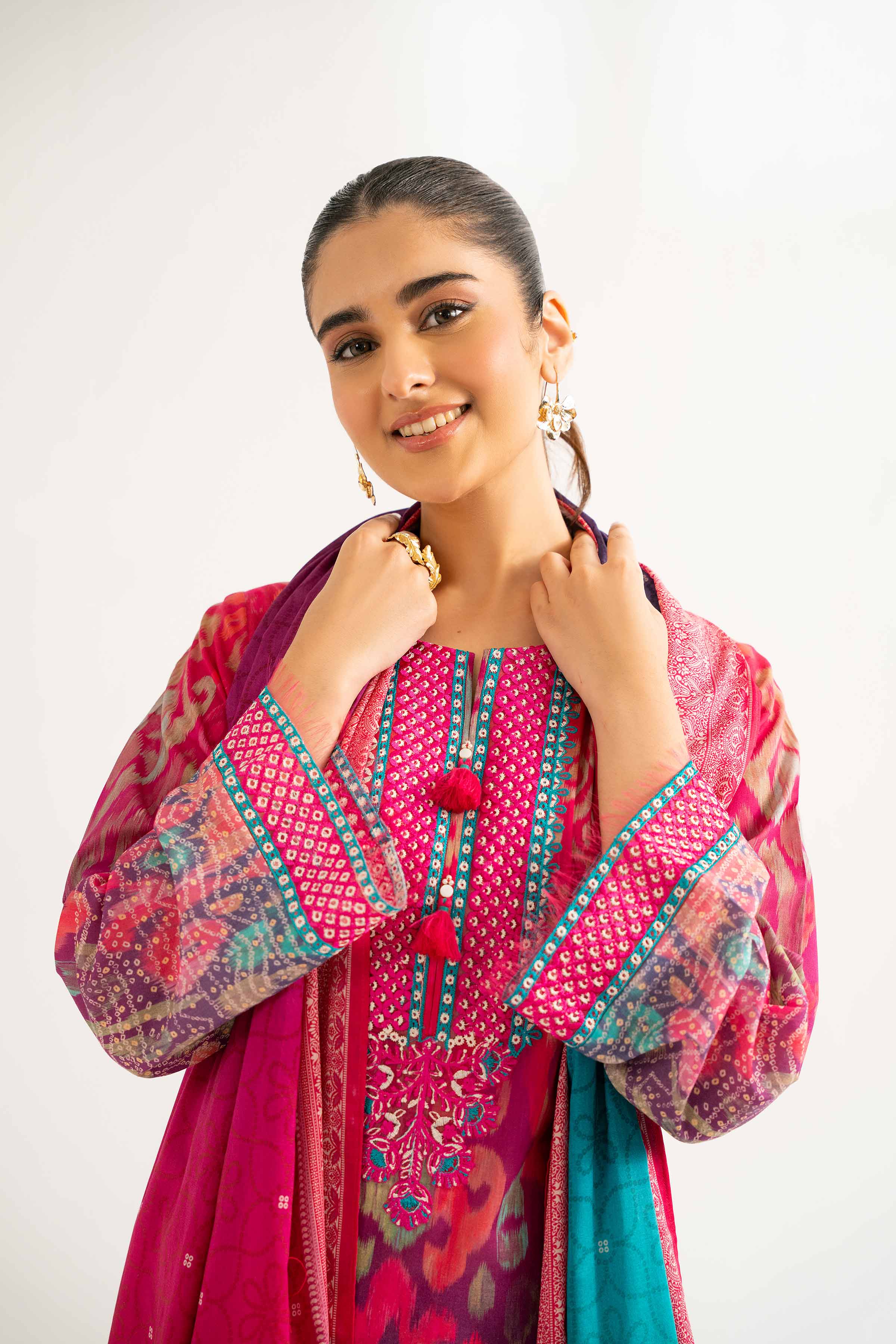3 Piece - Digital Printed Embroidered Suit - 42501927 for Women - Unstitched Collection | Nishat | Shop Online