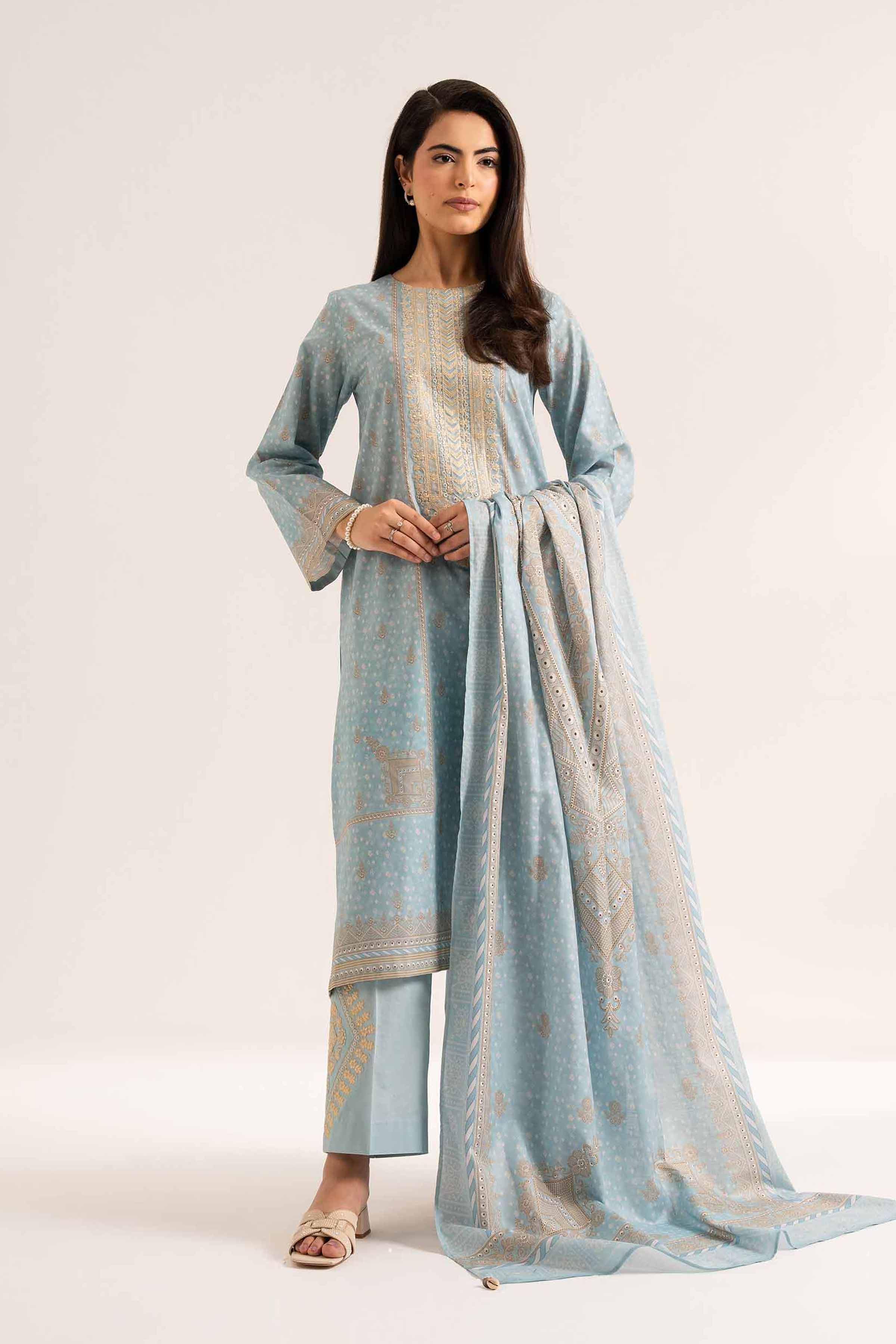 3 Piece - Digital Printed Embroidered Suit - 42501933 for Women - Unstitched Collection | Nishat | Shop Online