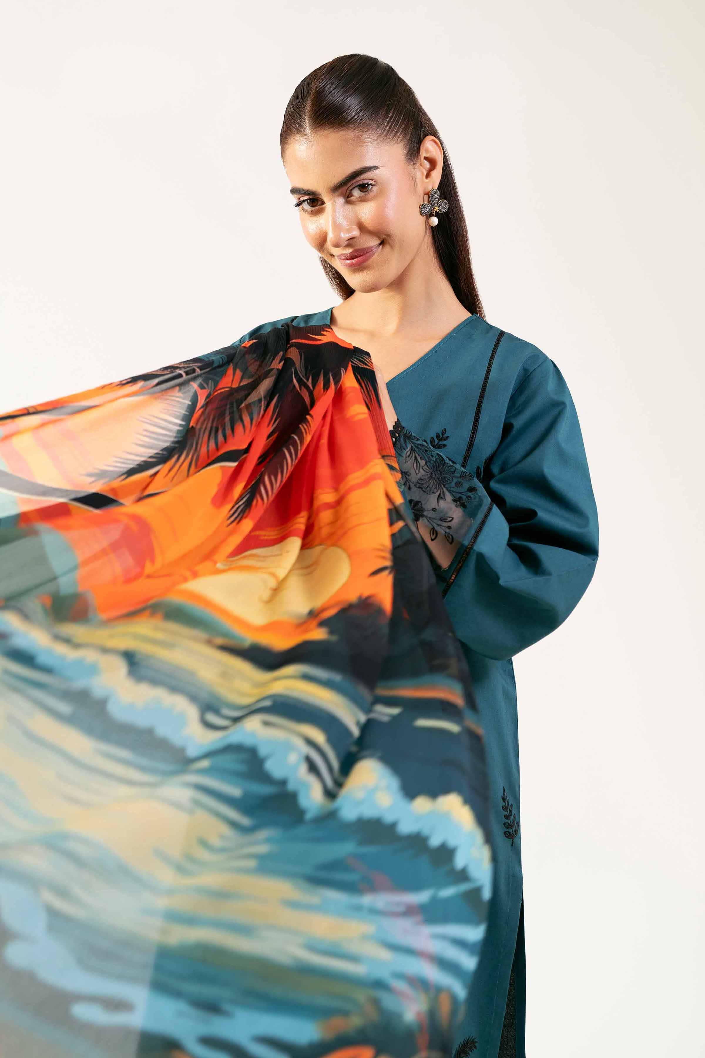 3 Piece - Digital Printed Embroidered Suit - 42501987 for Women - Unstitched Collection | Nishat | Shop Online