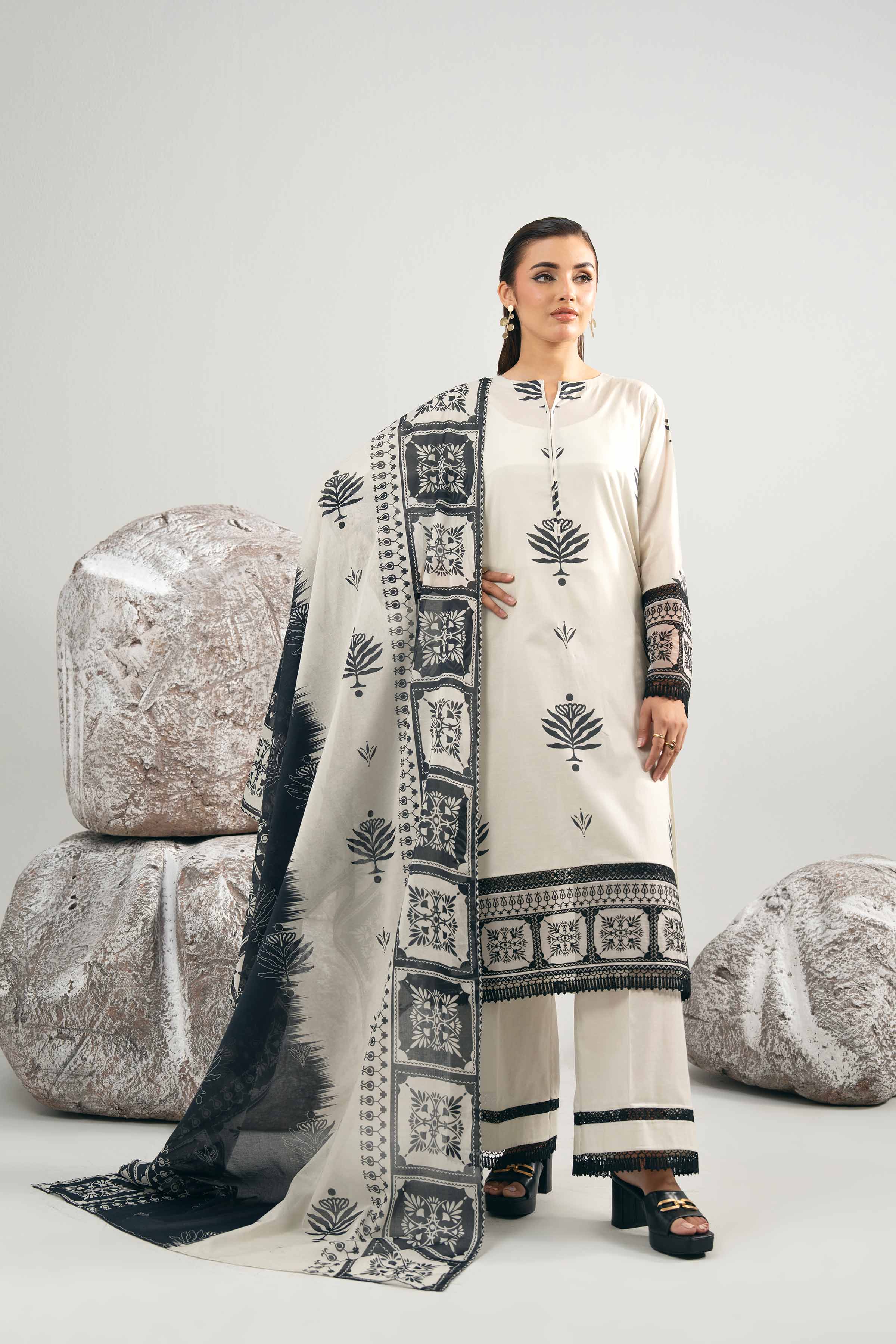 3 Piece - Printed Embroidered Suit - 42502015 for Women - Unstitched Collection | Nishat | Shop Online