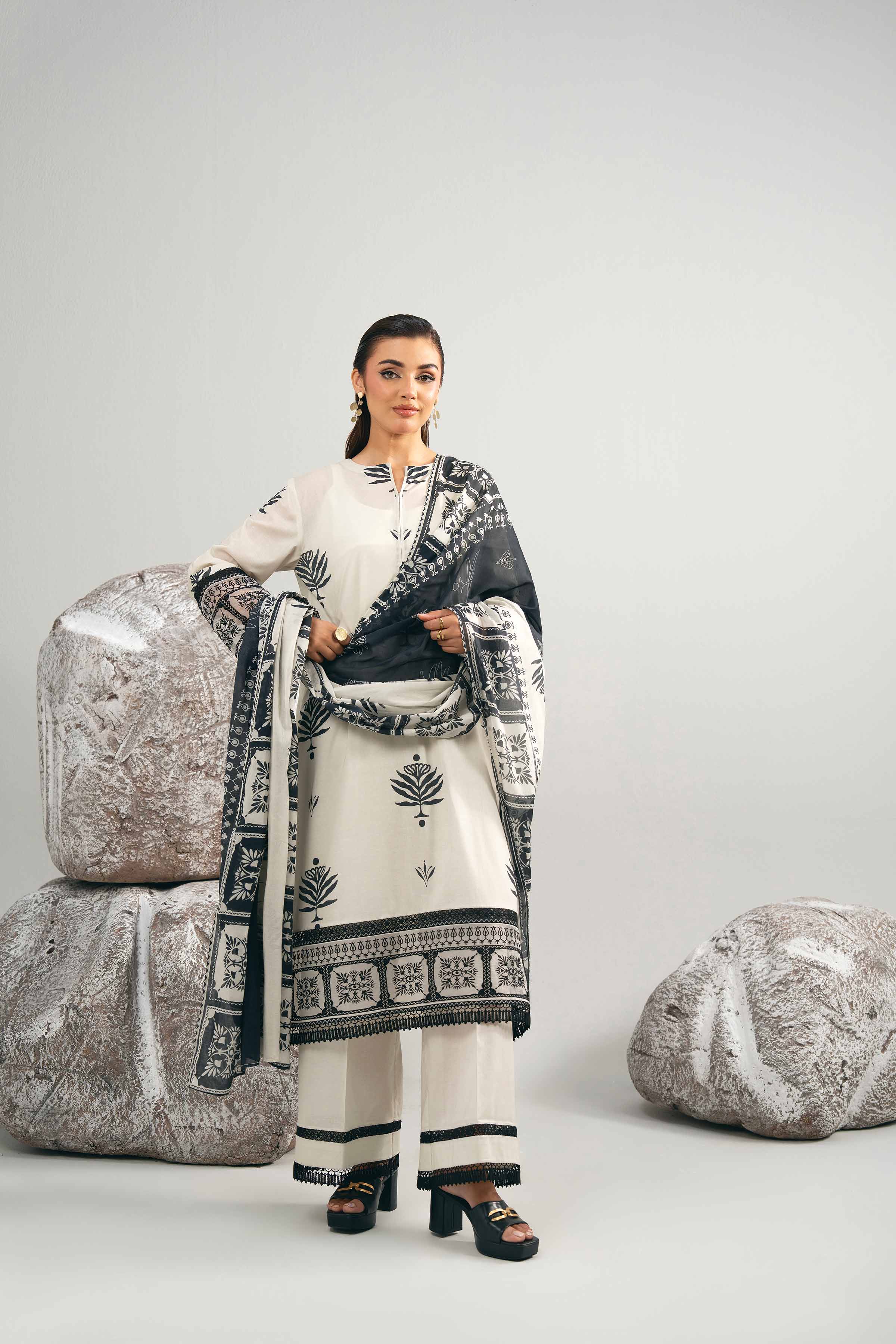 3 Piece - Printed Embroidered Suit - 42502015 for Women - Unstitched Collection | Nishat | Shop Online