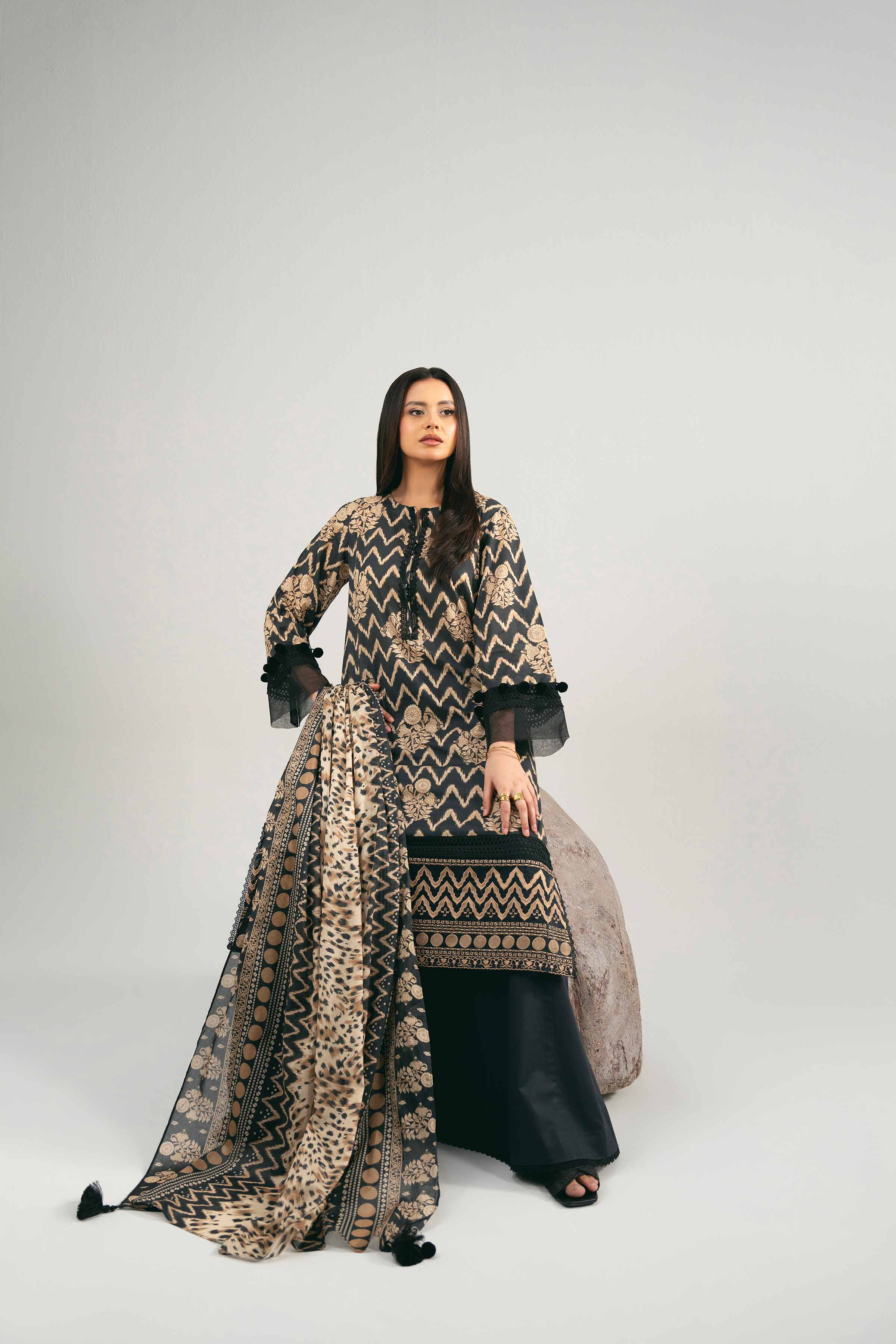 3 Piece - Printed Embroidered Suit - 42502016 for Women - Unstitched Collection | Nishat | Shop Online