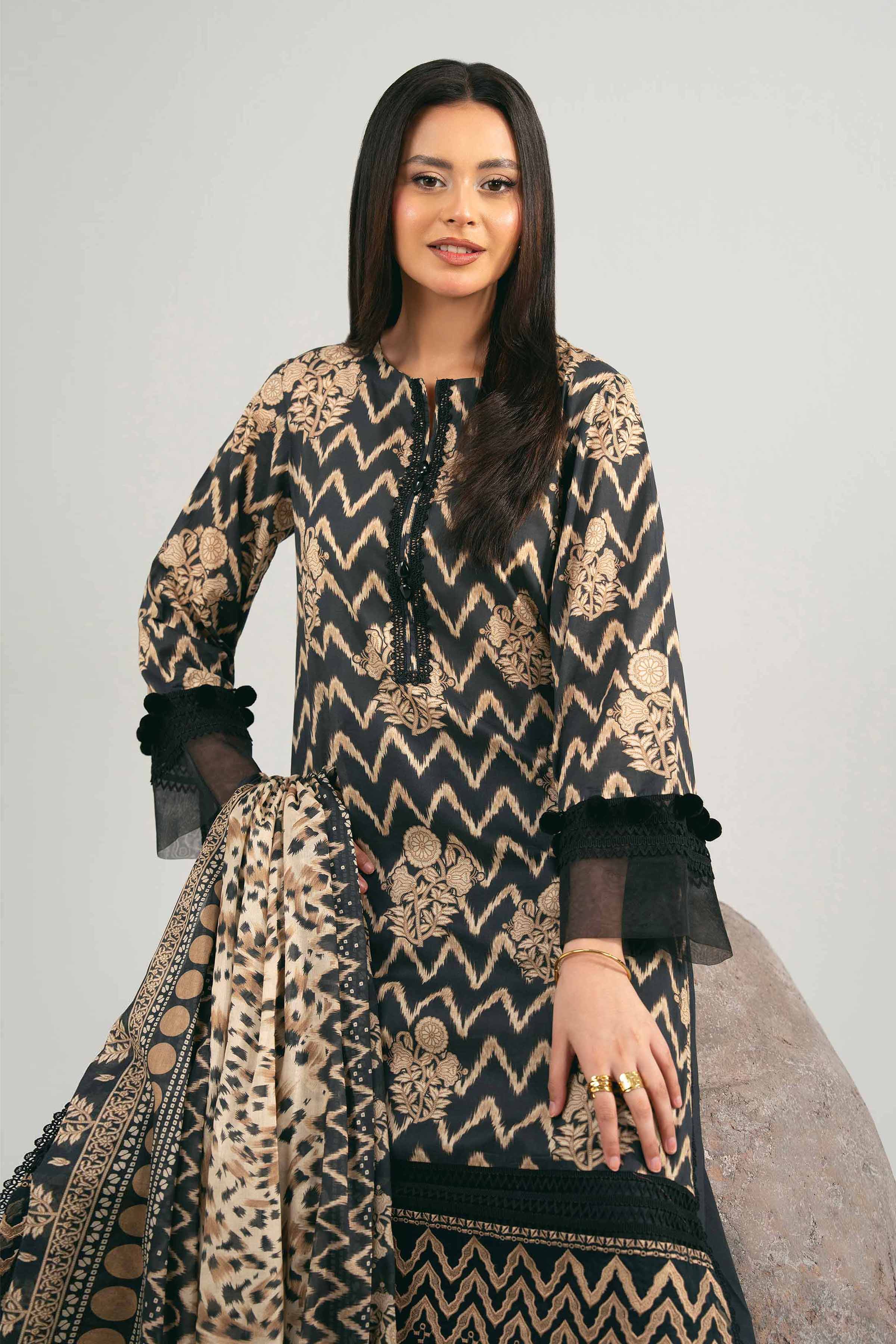 3 Piece - Printed Embroidered Suit - 42502016 for Women - Unstitched Collection | Nishat | Shop Online