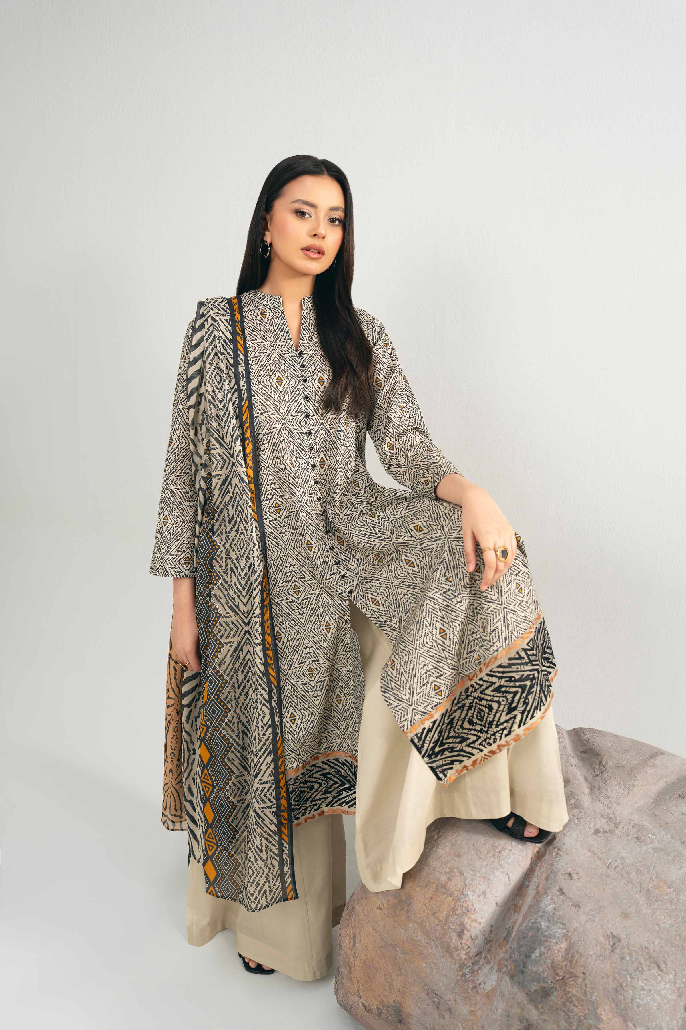 3 Piece - Printed Embroidered Suit - 42502018 for Women - Unstitched Collection | Nishat | Shop Online