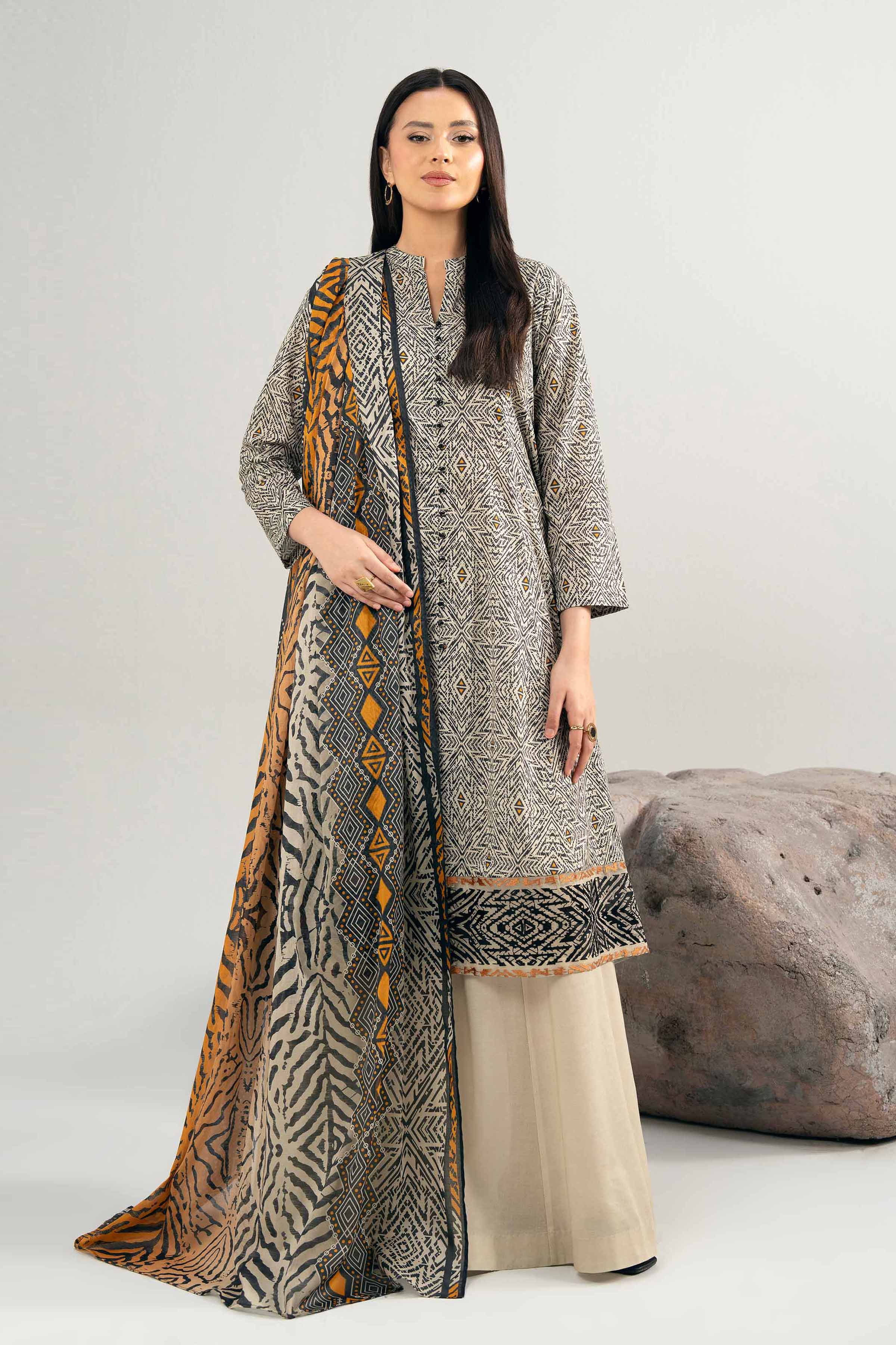 3 Piece - Printed Embroidered Suit - 42502018 for Women - Unstitched Collection | Nishat | Shop Online