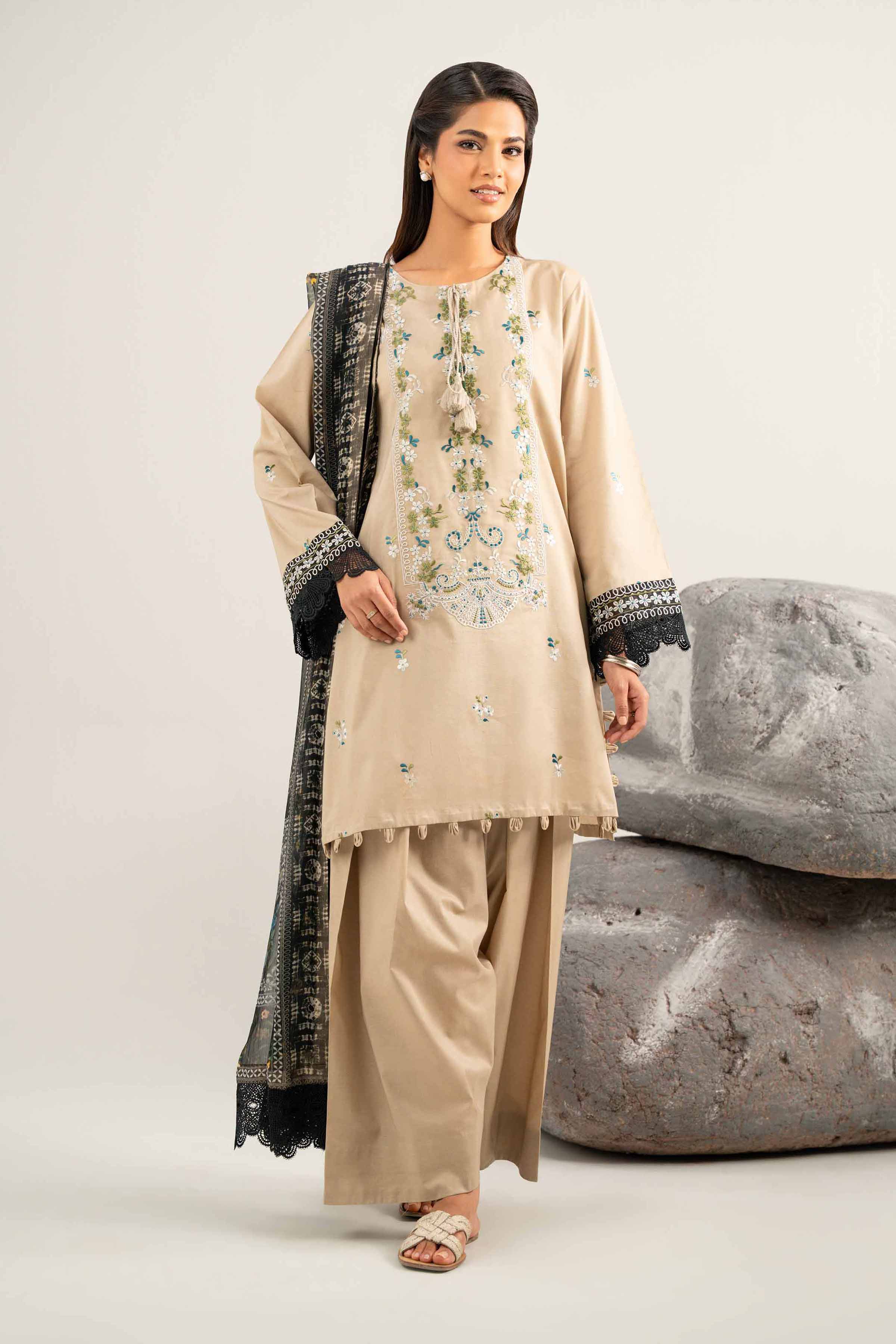 3 Piece - Dyed Printed Embroidered Suit - 42502024 for Women - Unstitched Collection | Nishat | Shop Online