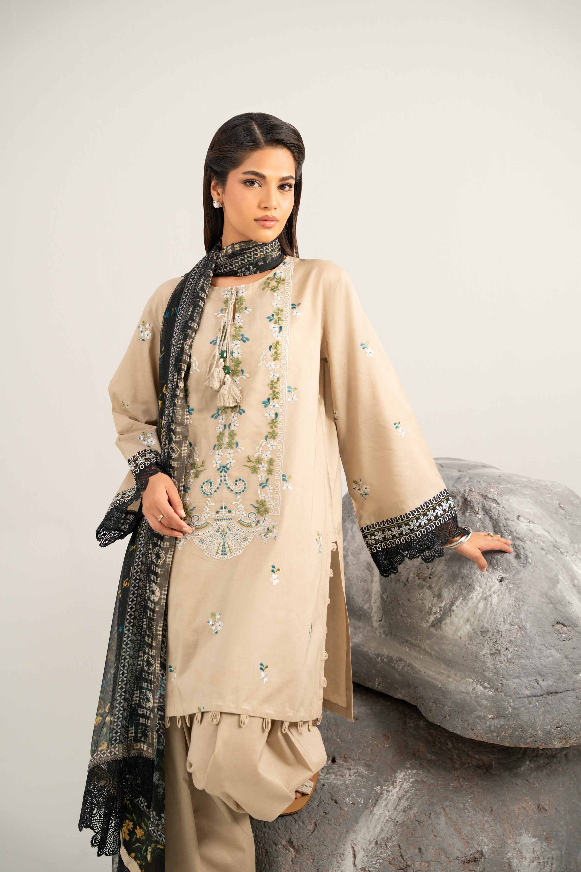 3 Piece - Dyed Printed Embroidered Suit - 42502024 for Women - Unstitched Collection | Nishat | Shop Online