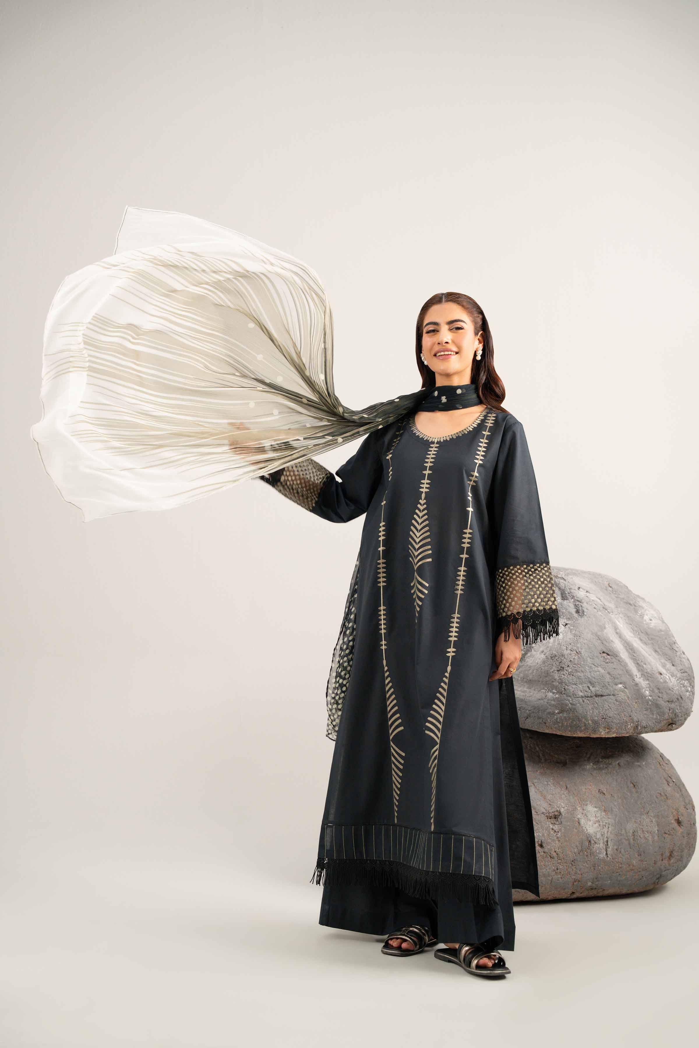 3 Piece - Dyed Printed Embroidered Suit - 42502025 for Women - Unstitched Collection | Nishat | Shop Online