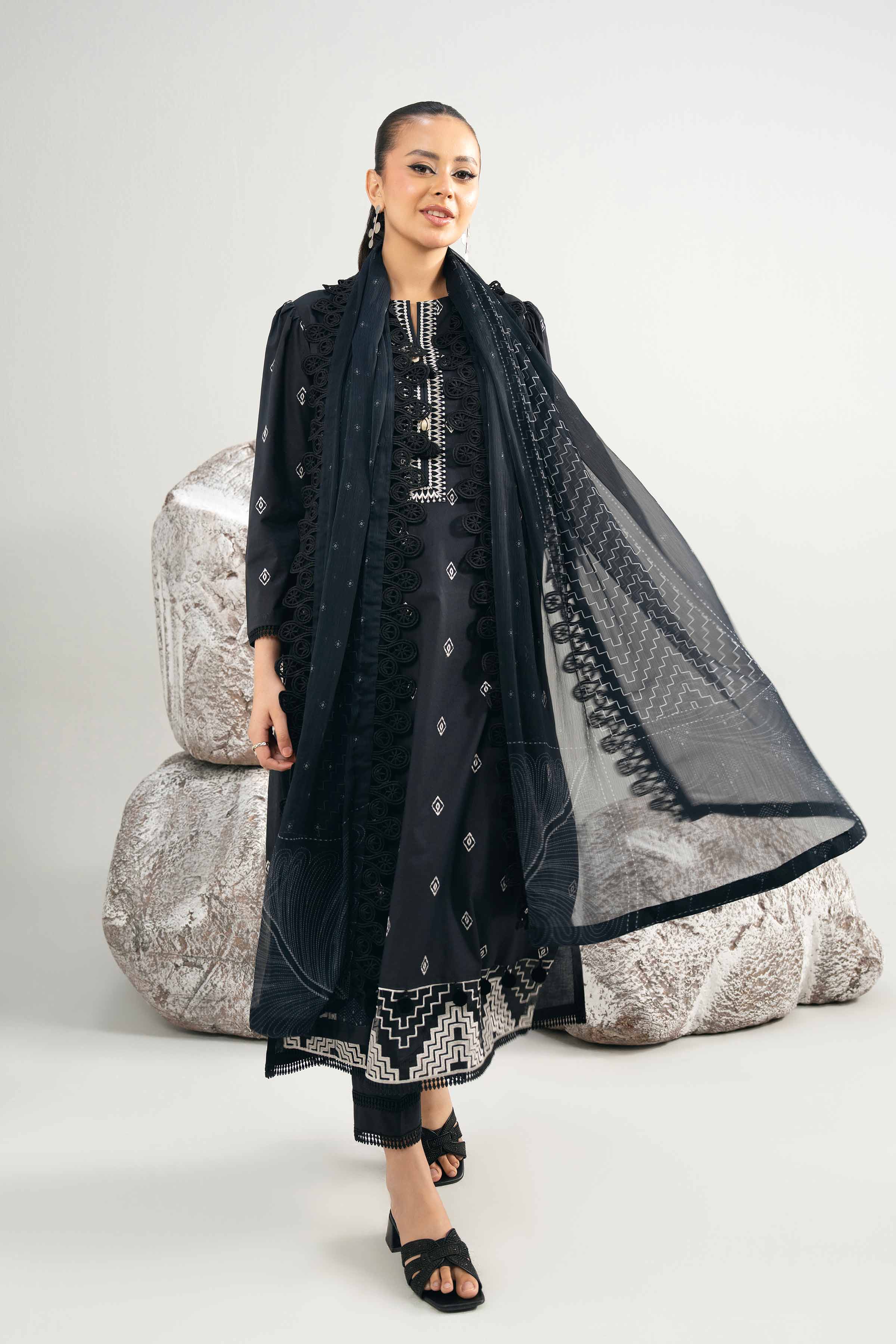 3 Piece - Dyed Printed Embroidered Suit - 42502027 for Women - Unstitched Collection | Nishat | Shop Online
