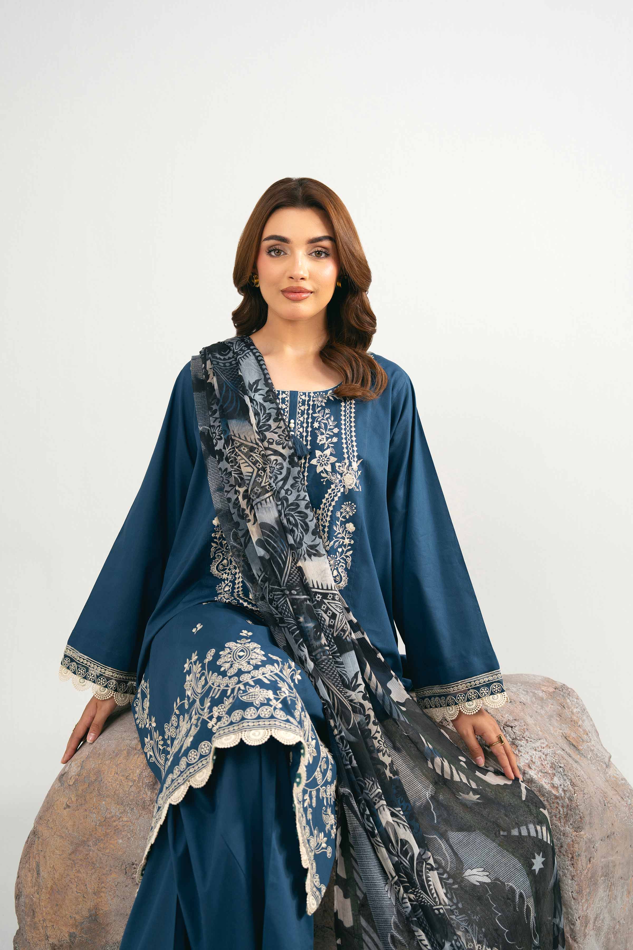 3 Piece - Dyed Printed Embroidered Suit - 42502028 for Women - Unstitched Collection | Nishat | Shop Online