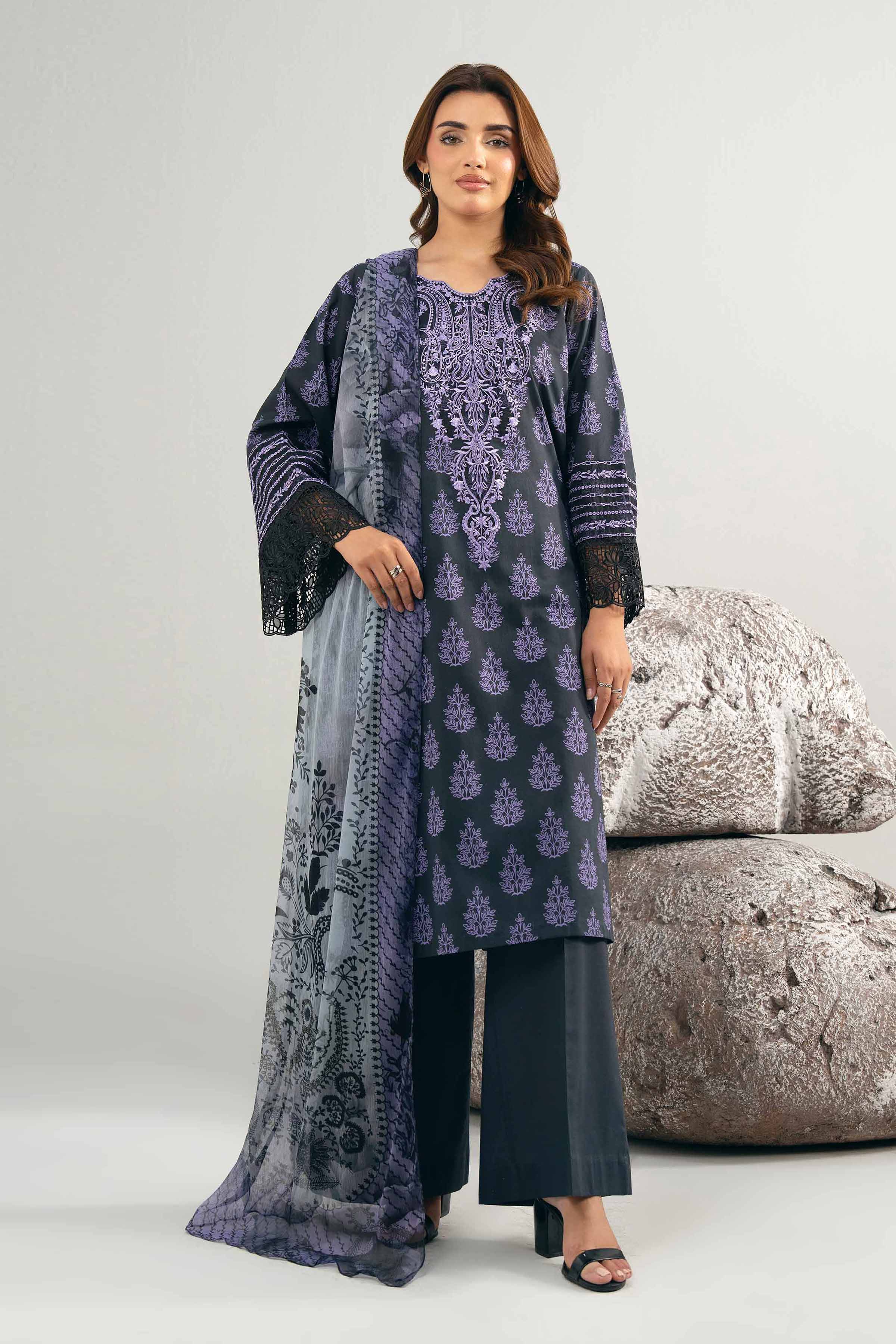 3 Piece - Printed Embroidered Suit - 42502029 for Women - Unstitched Collection | Nishat | Shop Online