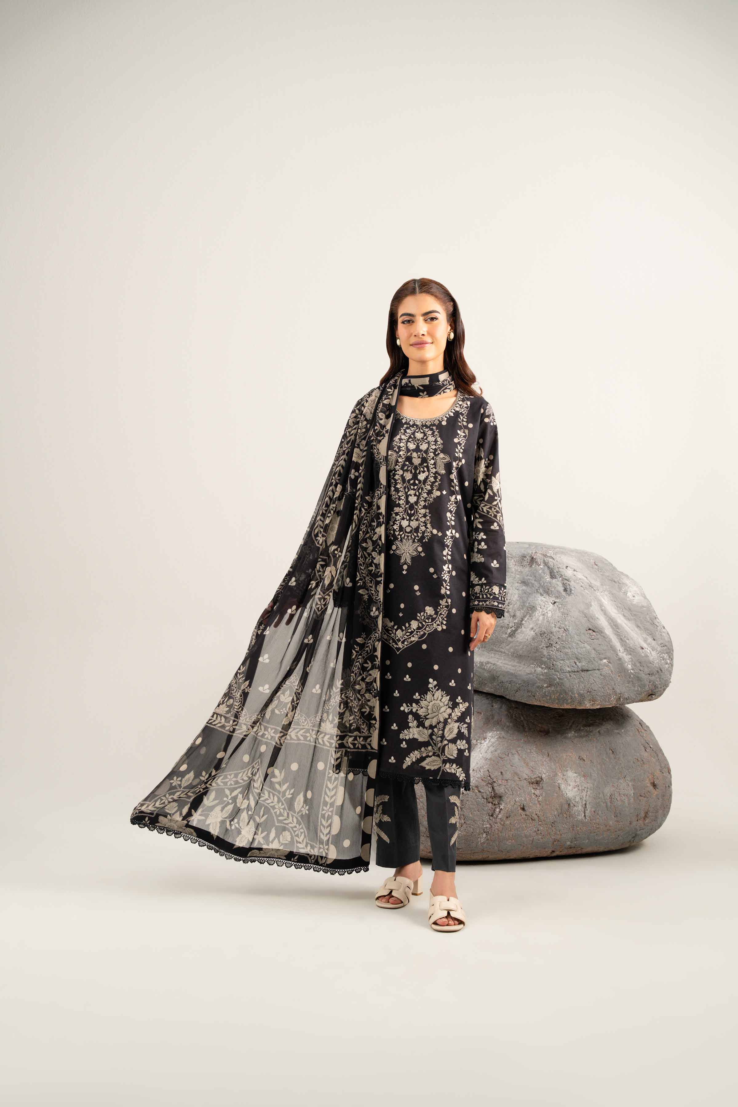 3 Piece - Digital Printed Embroidered Suit - 42502035 for Women - Unstitched Collection | Nishat | Shop Online