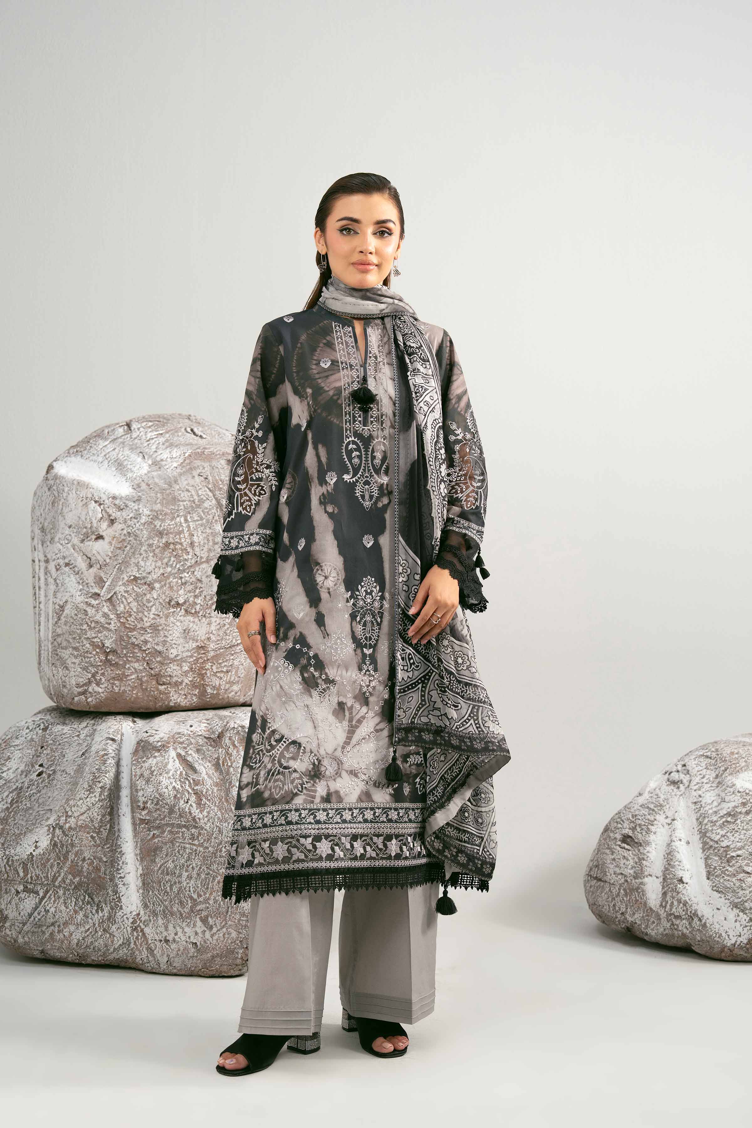 3 Piece - Digital Printed Embroidered Suit - 42502037 for Women - Unstitched Collection | Nishat | Shop Online