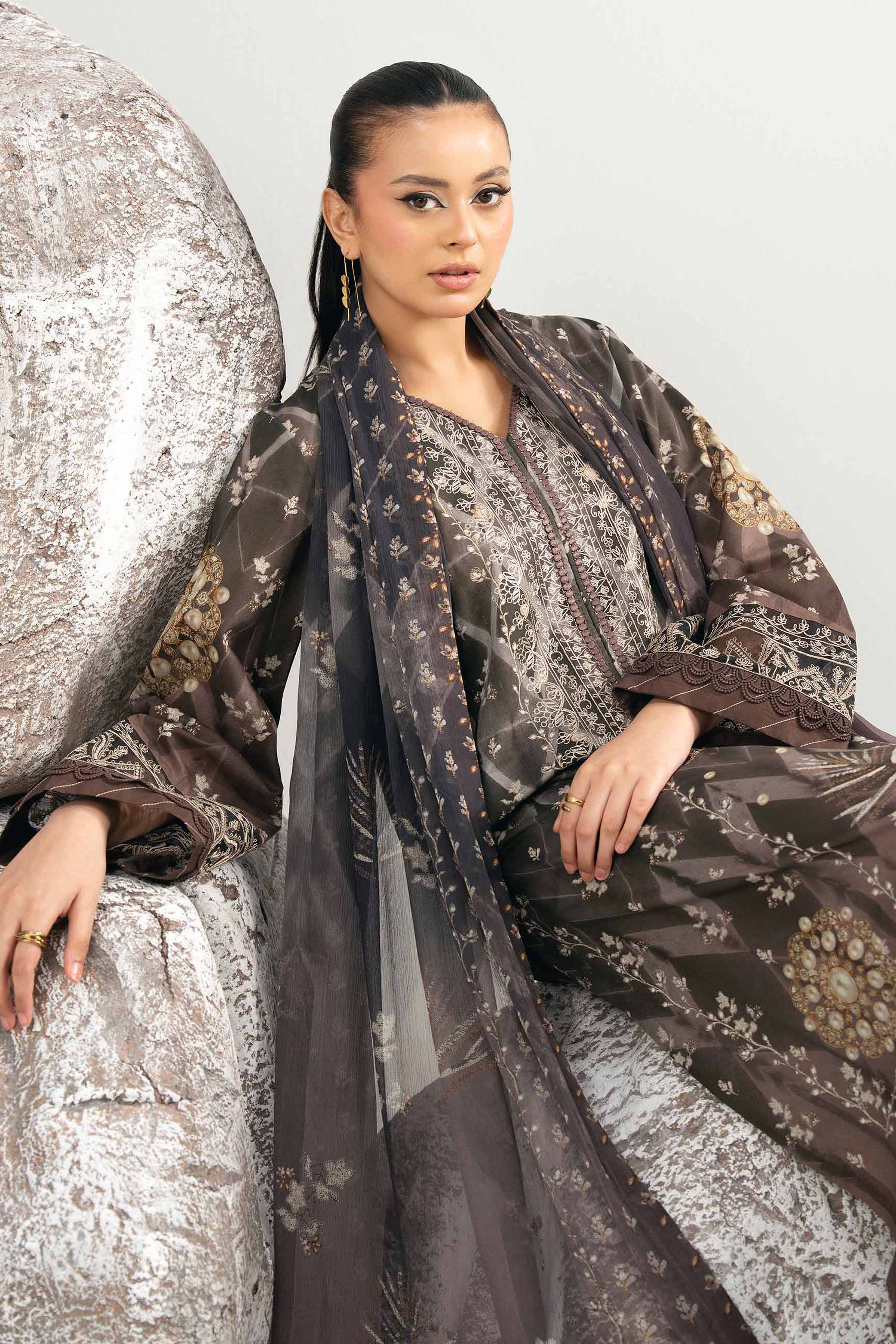 3 Piece - Digital Printed Embroidered Suit - 42502038 for Women - Unstitched Collection | Nishat | Shop Online