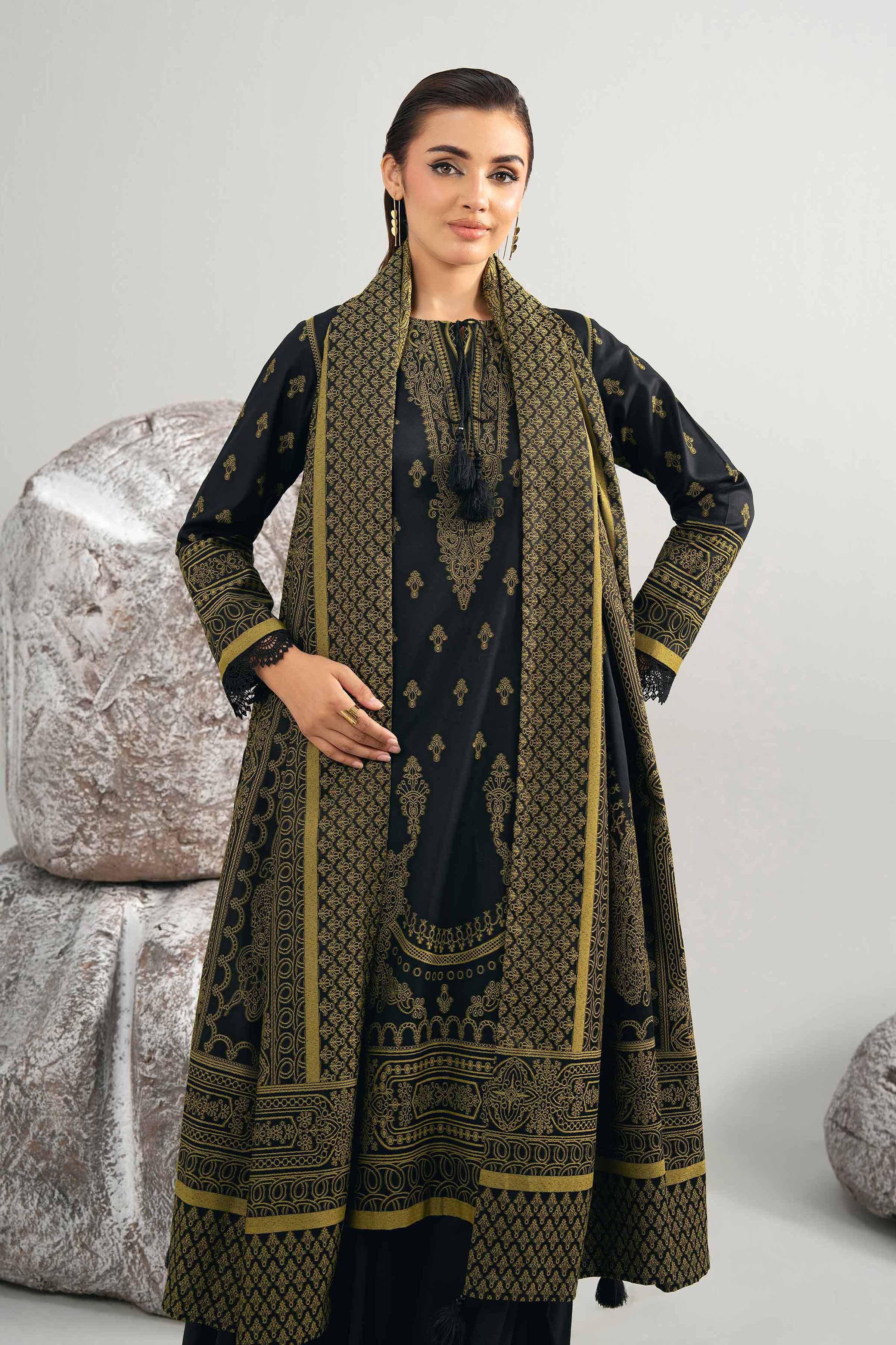 3 Piece - Dyed Jacquard Suit - 42502039 for Women - Unstitched Collection | Nishat | Shop Online
