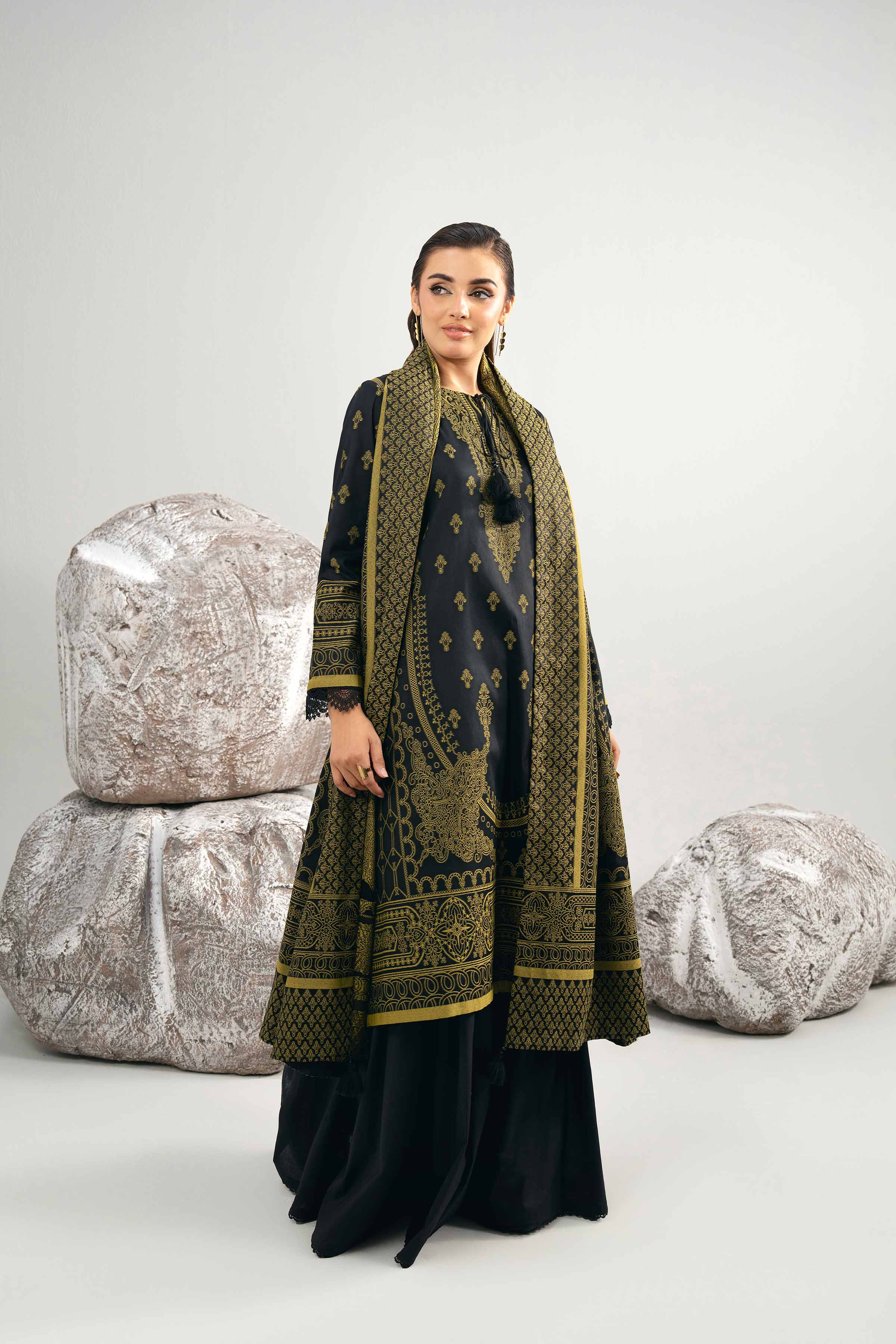 3 Piece - Dyed Jacquard Suit - 42502039 for Women - Unstitched Collection | Nishat | Shop Online