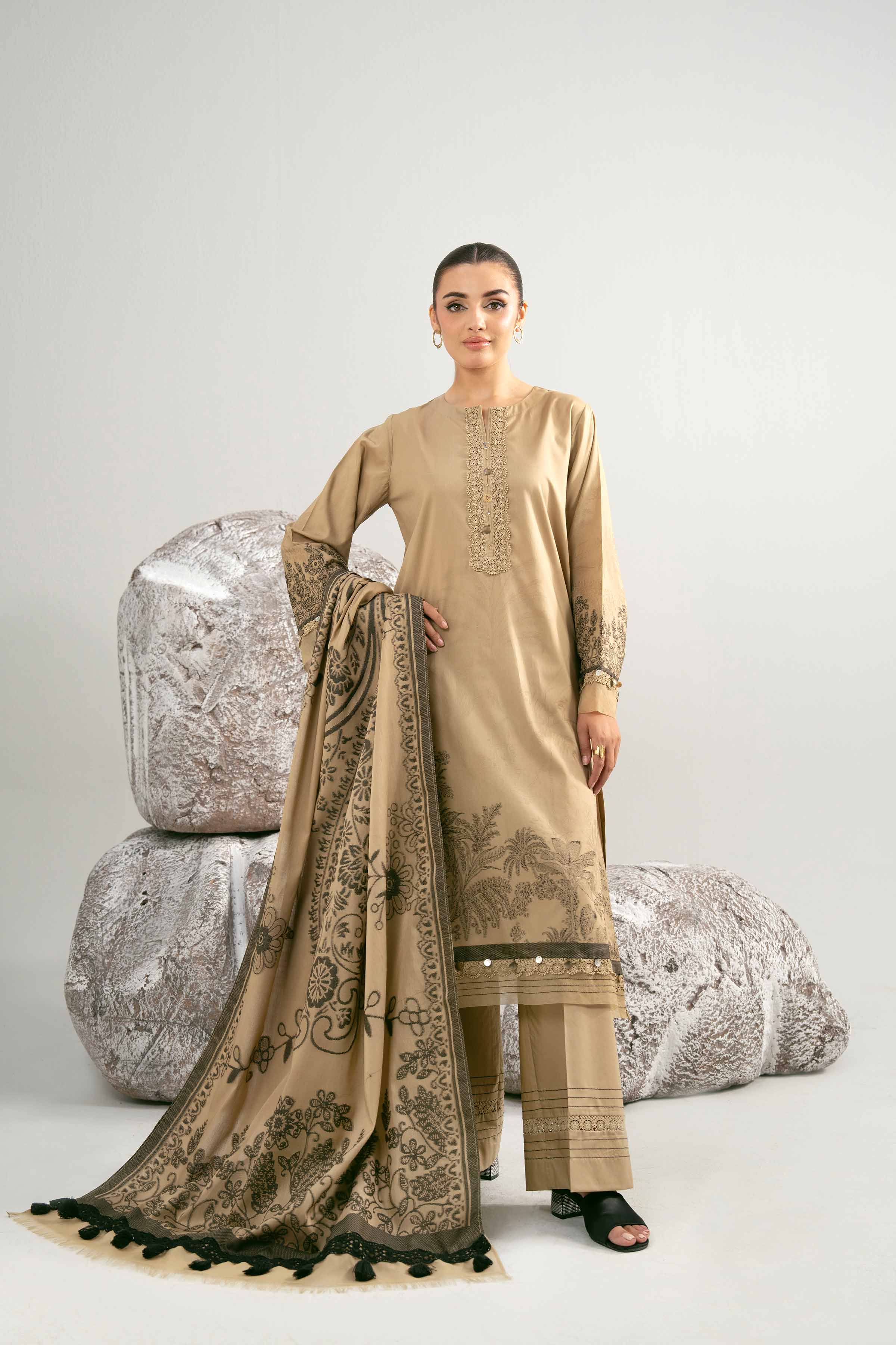 3 Piece - Dyed Jacquard Suit - 42502040 for Women - Unstitched Collection | Nishat | Shop Online