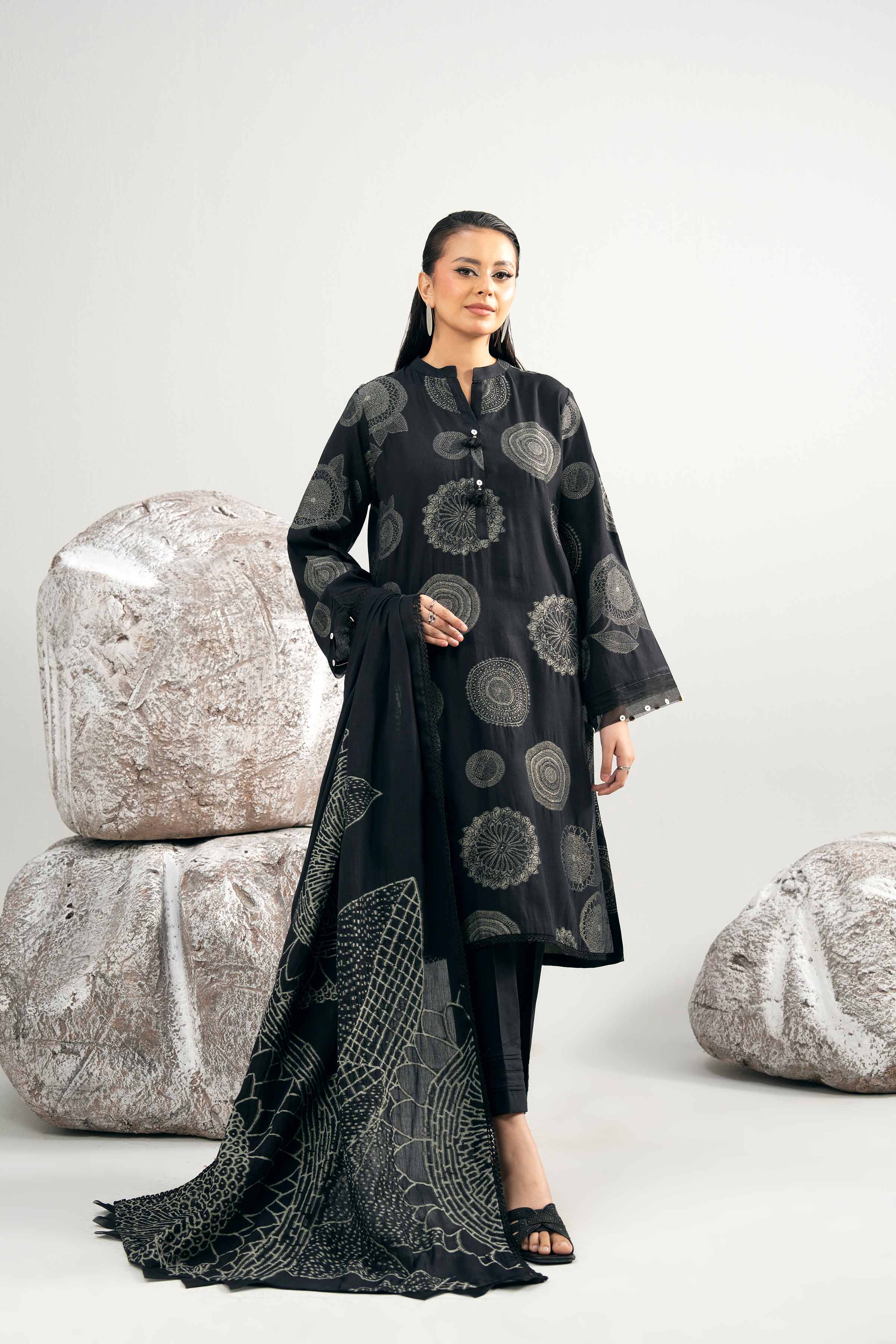 3 Piece - Dyed Jacquard Suit - 42502042 for Women - Unstitched Collection | Nishat | Shop Online