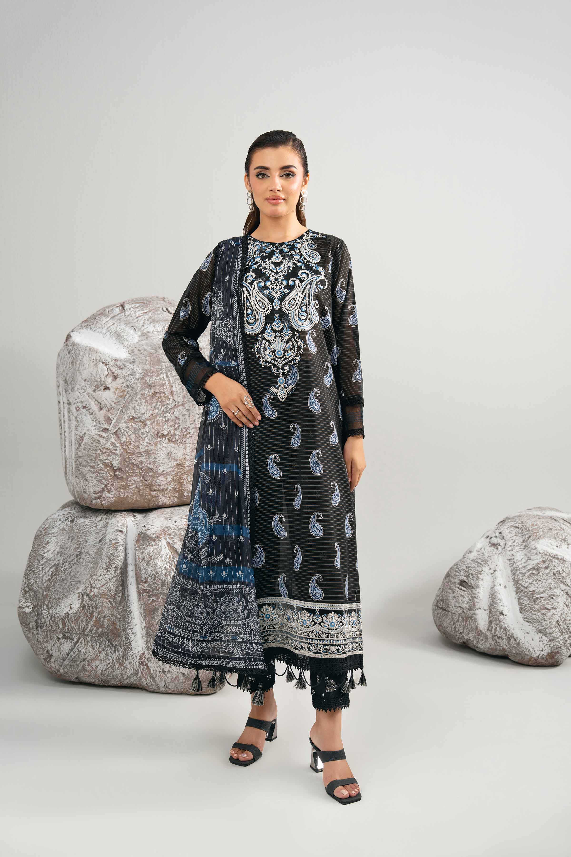 3 Piece - Digital Printed Embroidered Suit - 42502044 for Women - Unstitched Collection | Nishat | Shop Online