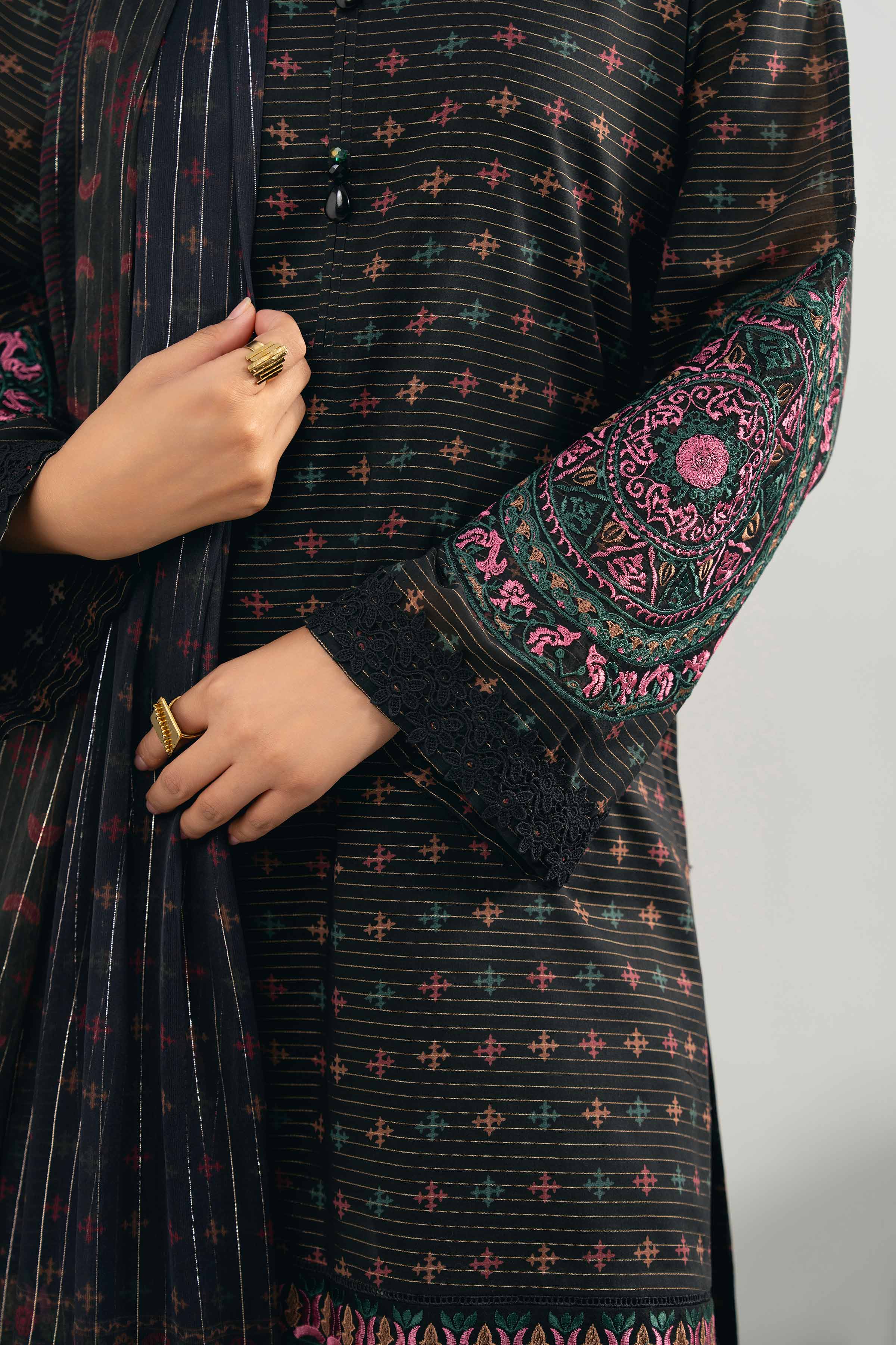 3 Piece - Digital Printed Embroidered Suit - 42502046 for Women - Unstitched Collection | Nishat | Shop Online