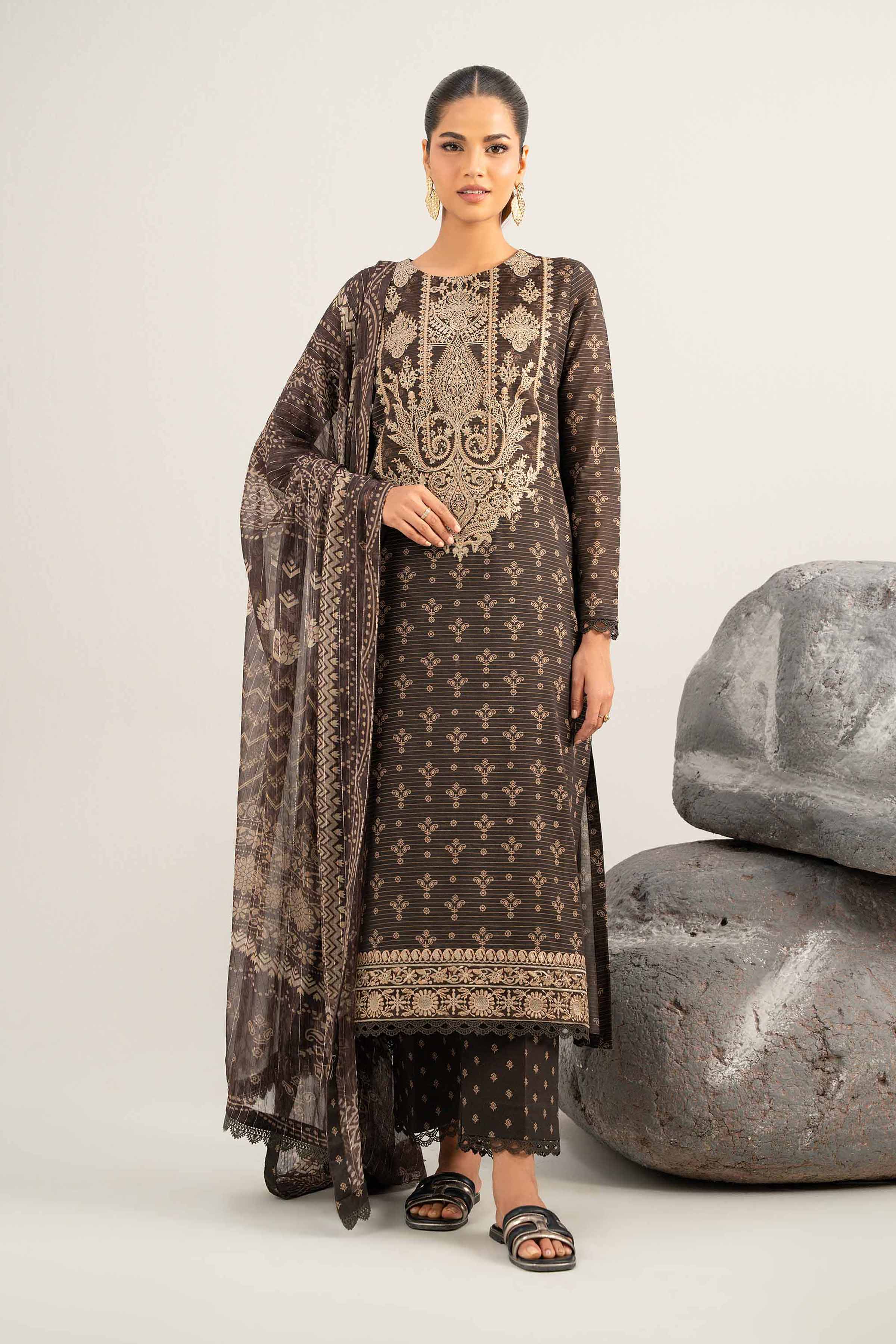 3 Piece - Digital Printed Embroidered Suit - 42502047 for Women - Unstitched Collection | Nishat | Shop Online